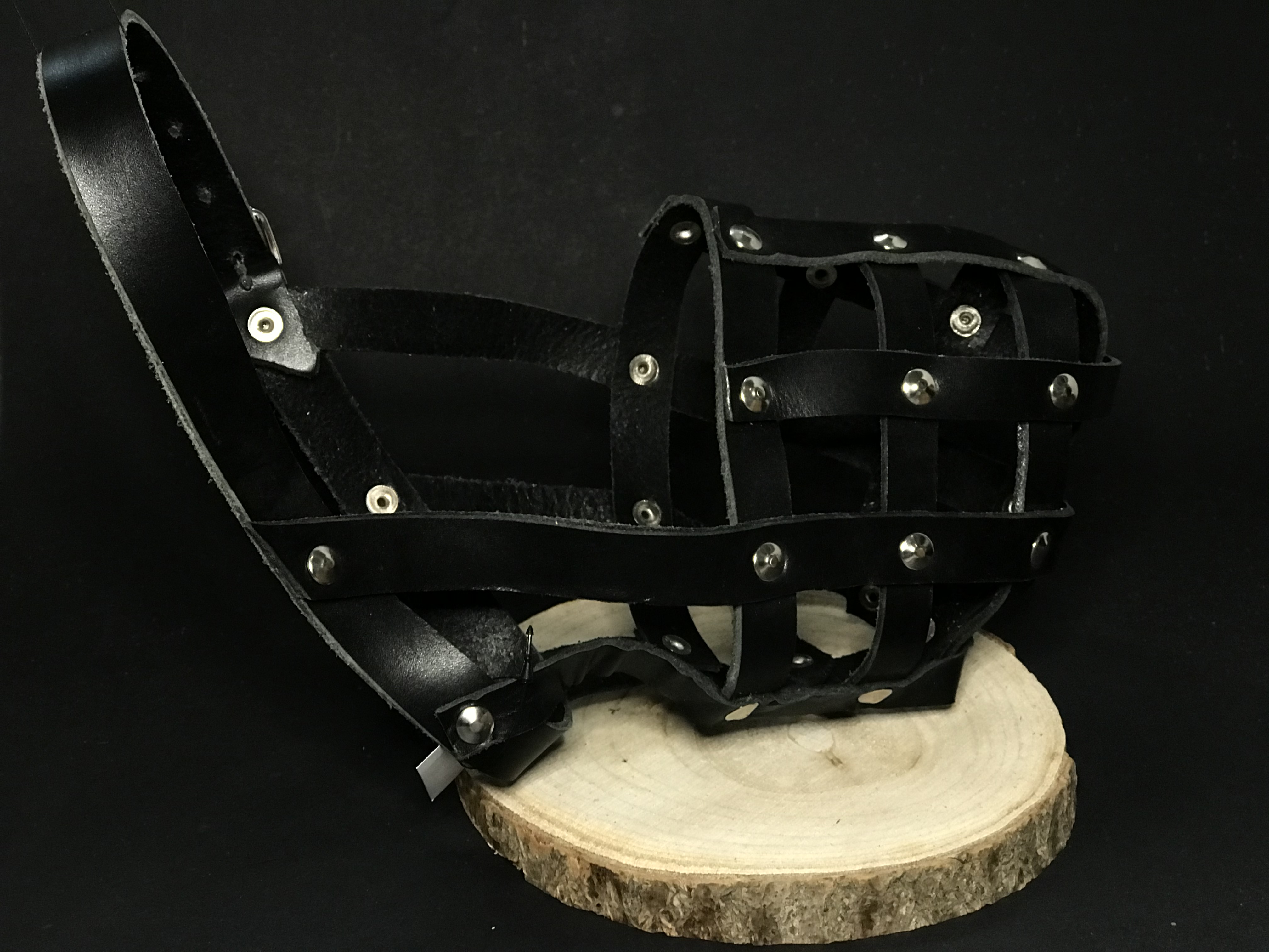 Palkar kožený náhubok pre psov veľ. 6 40 cm x 11 cm čierna