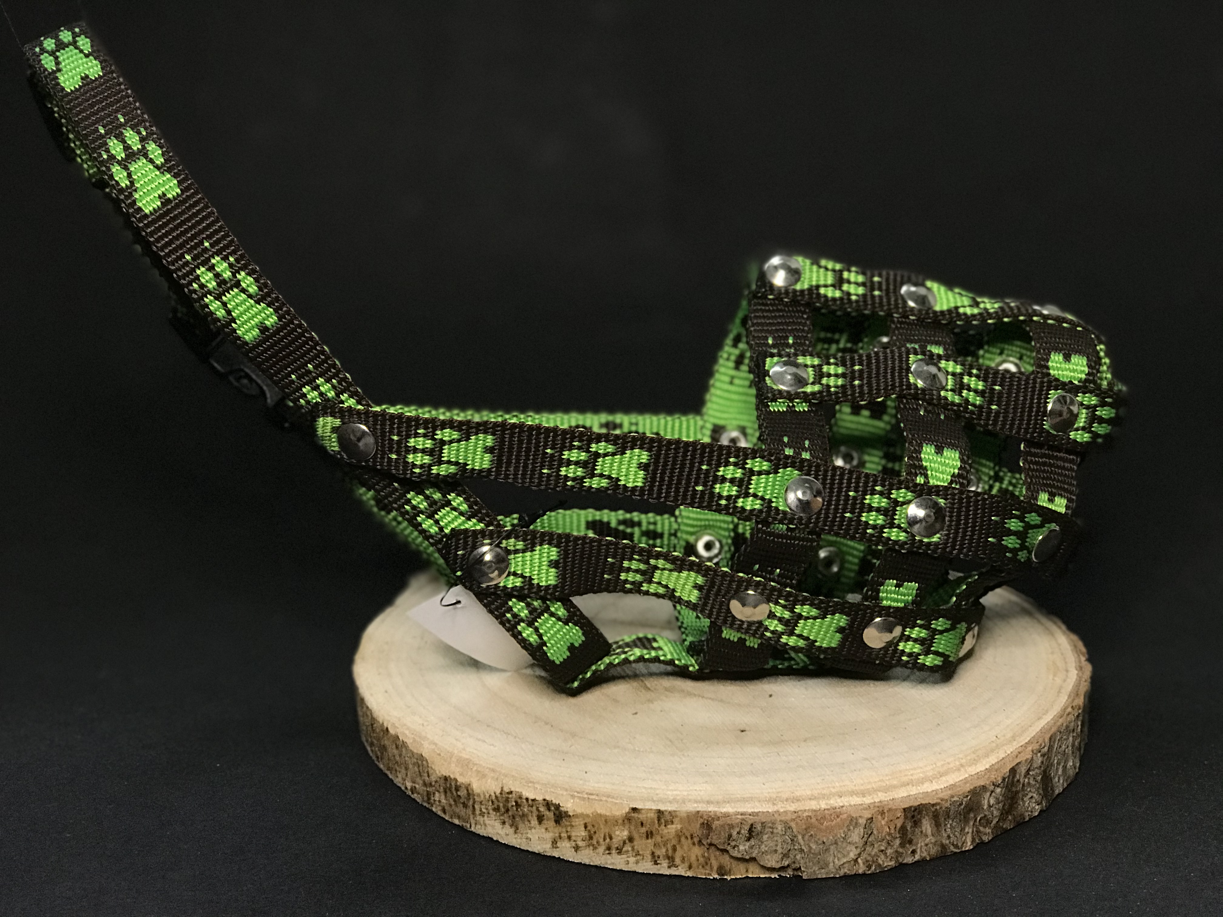 Palkar nylonový náhubok pre psov veľ. 2 22 cm x 7,5 cm čierno-zelená