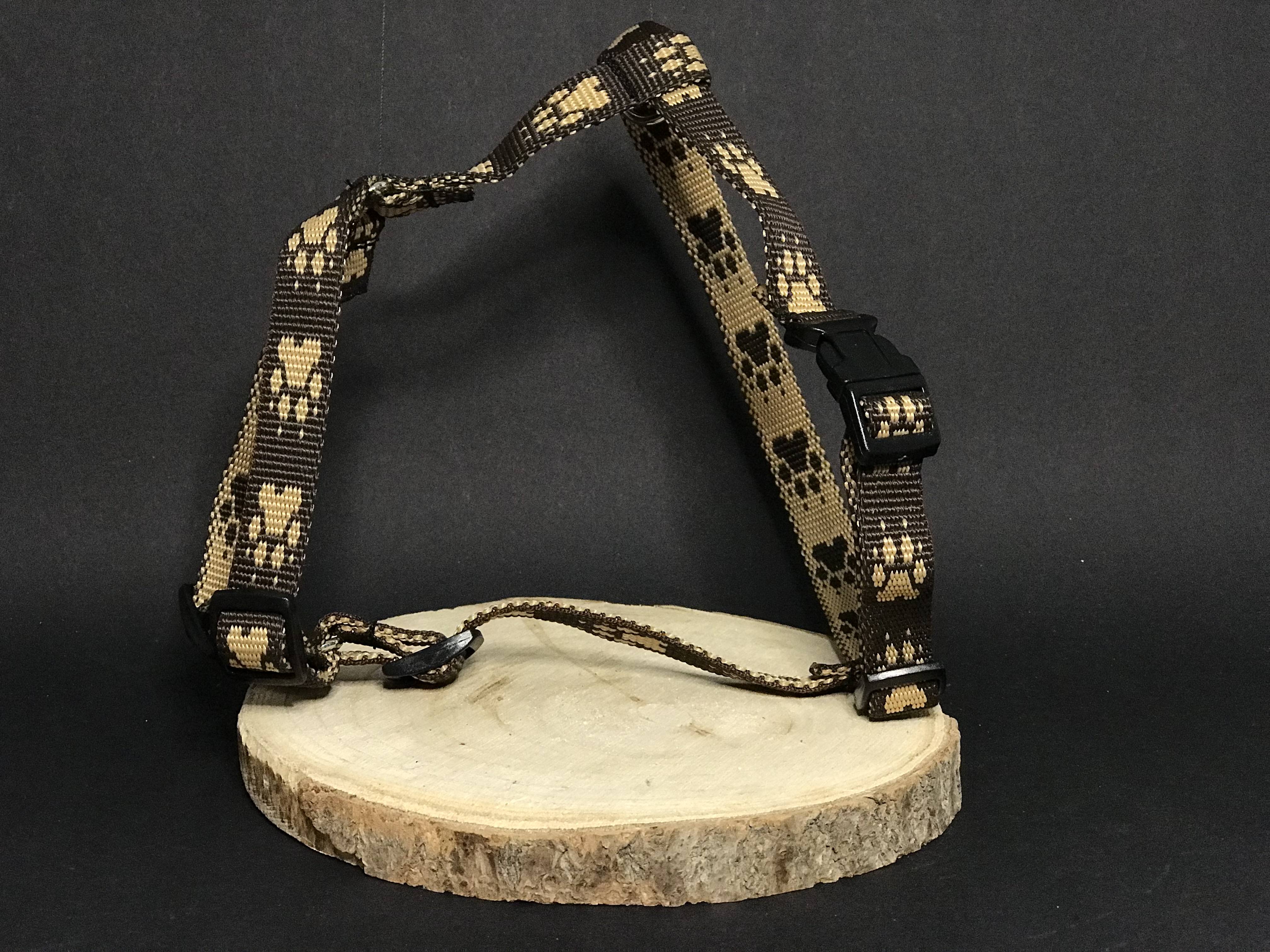 Palkar klasický postroj pre psov 28 cm - 45 cm veľ. 2 hnedá s labkami