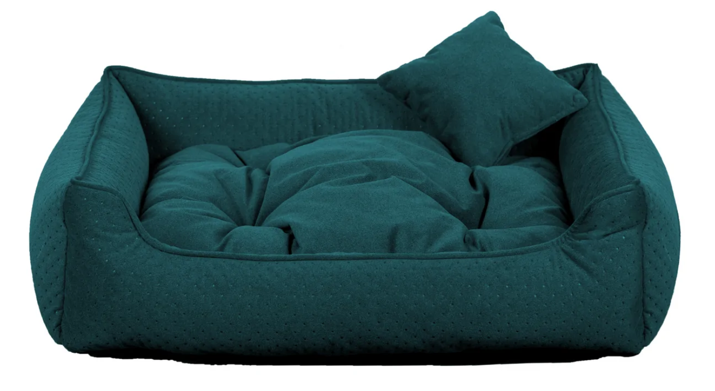 COMFY obdĺžnikový pelech pre psa, smaragdový (zeleno-modrý) - 90 cm x 75 cm