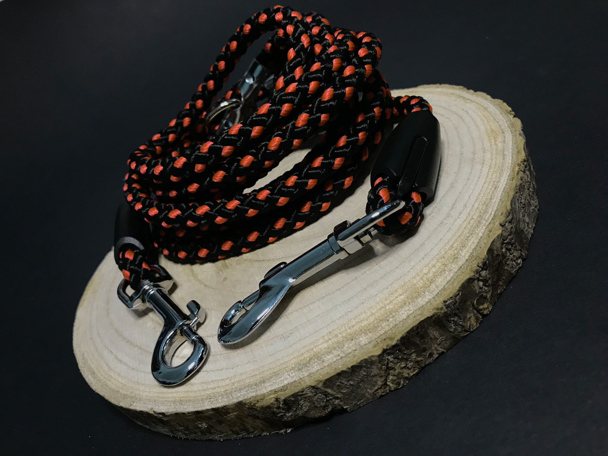 Palkar prepínacie vodítko pre psov 250 cm x 8 mm čierno-oranžová