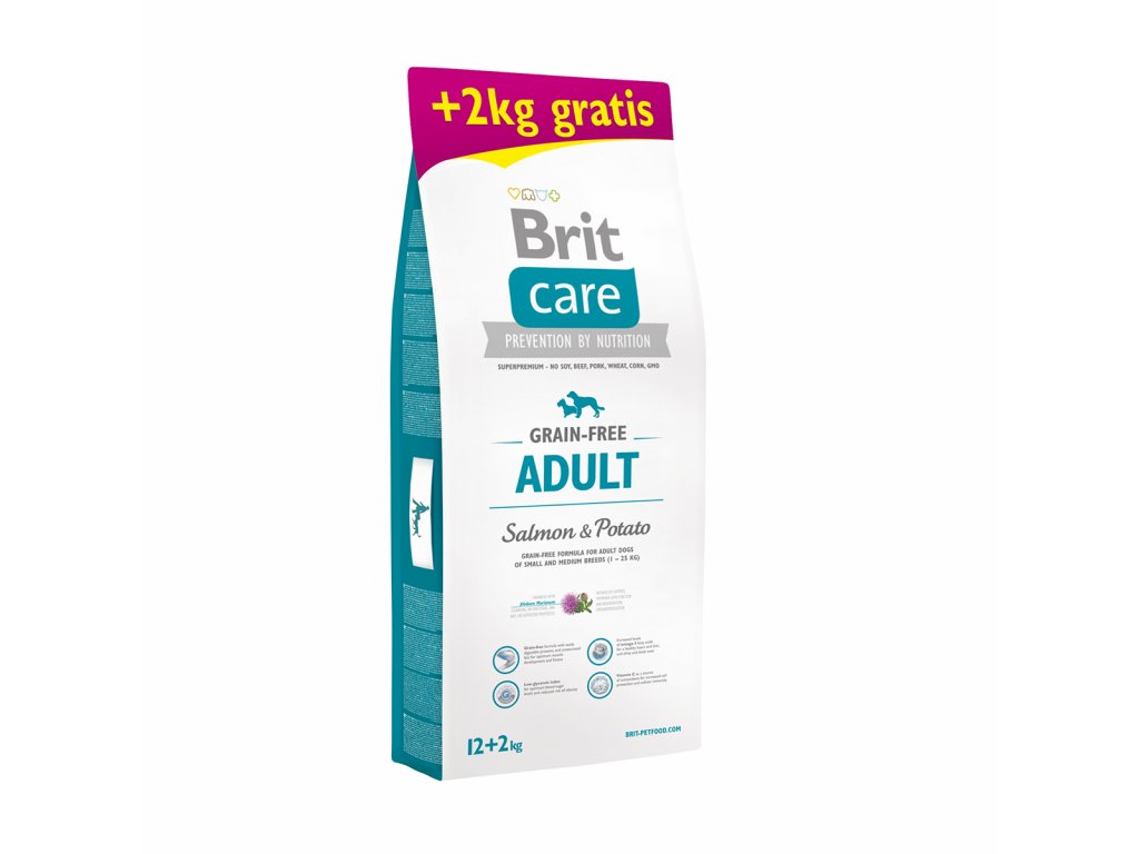 Brit Care Grain-free Adult Salmon & Potato 12+2kg ZDARMA