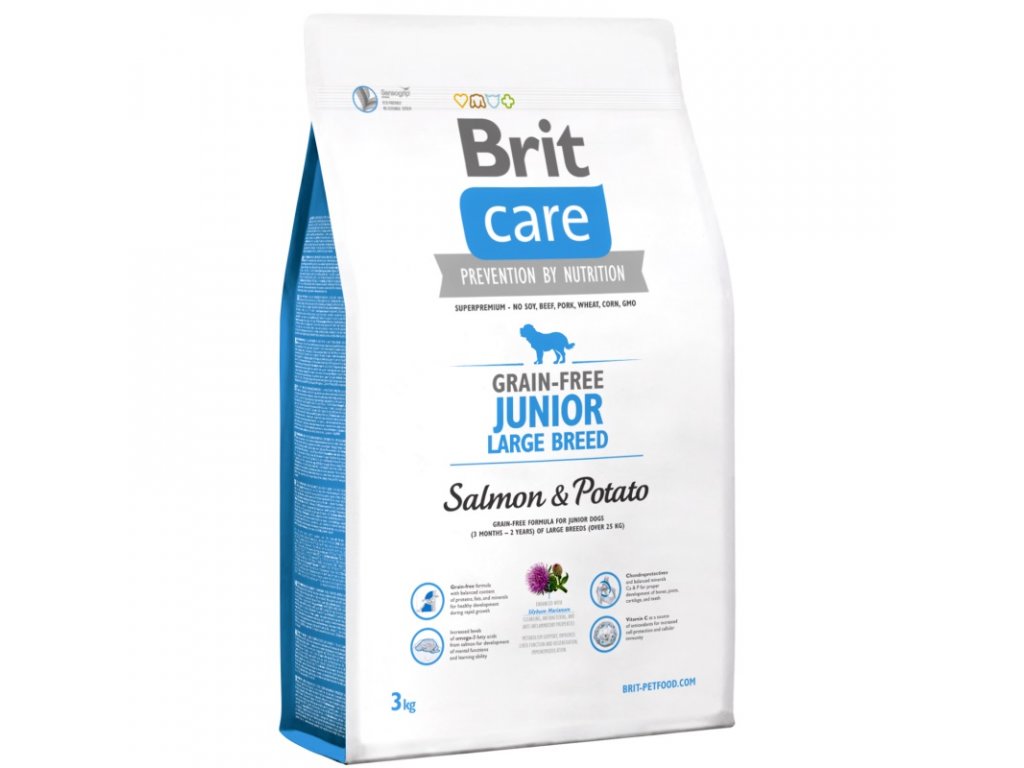 Brit Care Grain-free Junior Large Breed Salmon & Potato 3kg 