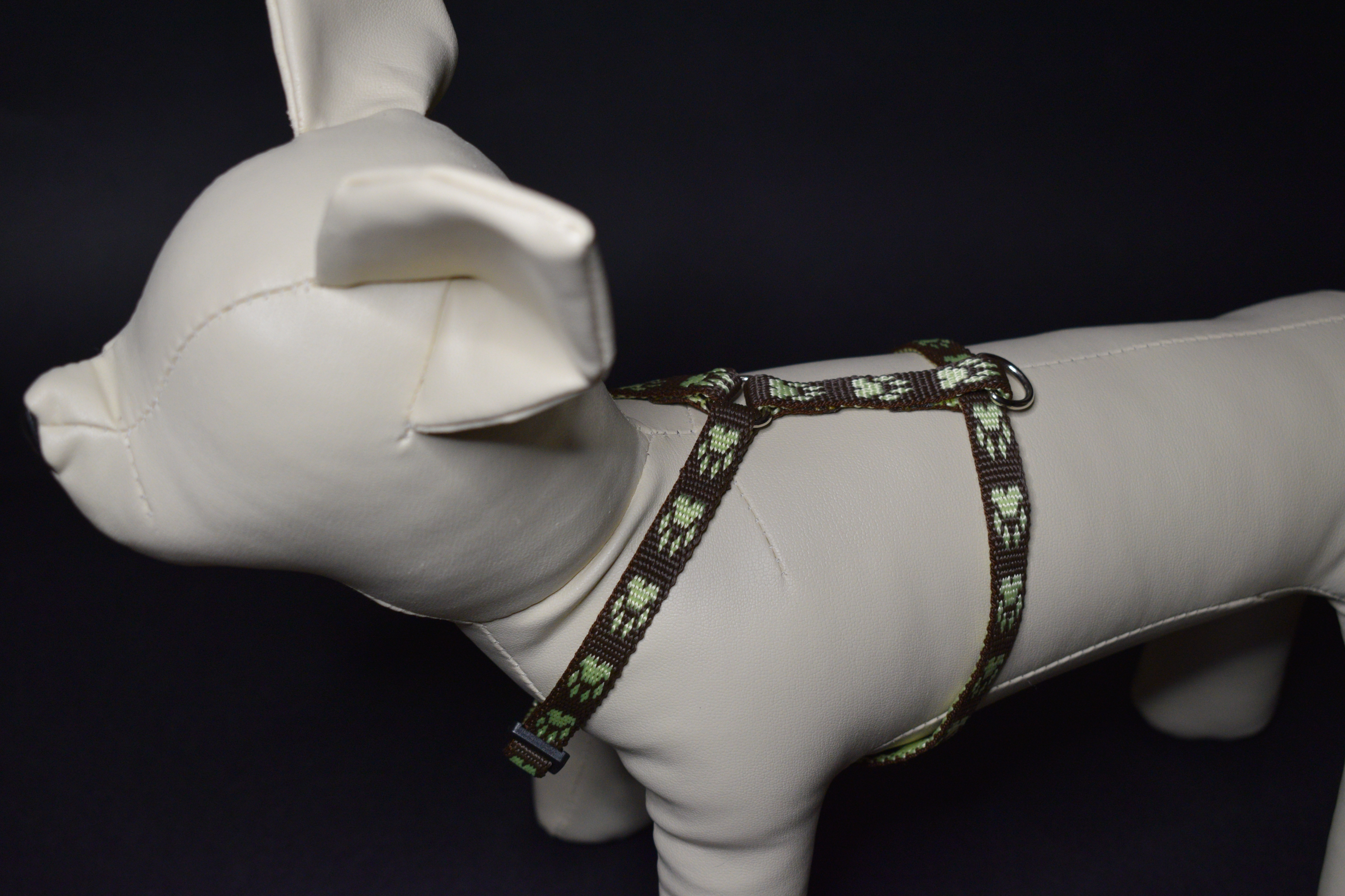 Palkar klasický postroj pre psov 22 cm - 40 cm veľ. 1 hnedo-biela s labkami