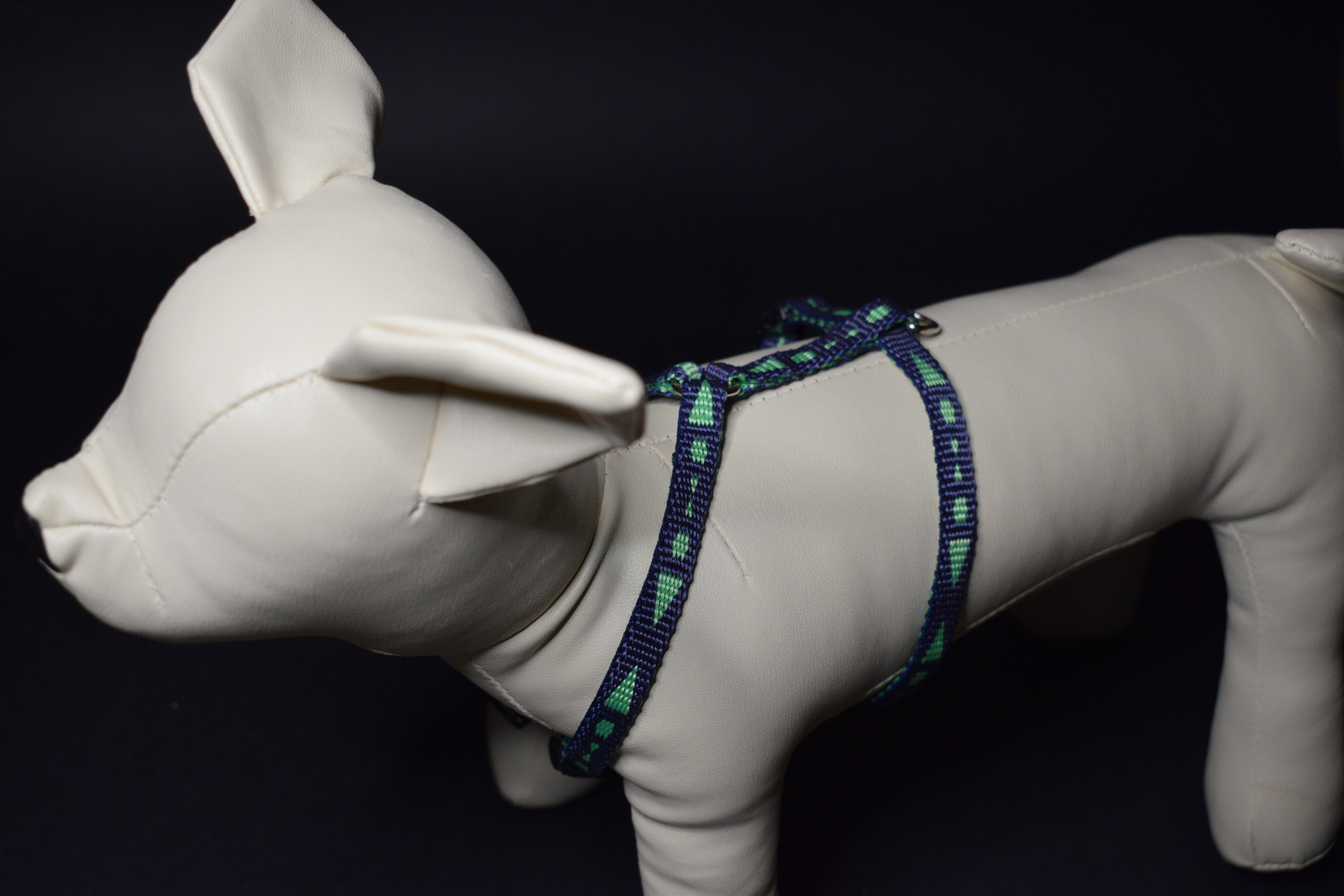 Palkar klasický postroj pre psov 22 cm - 40 cm veľ. 1 fialovo-zelená s šípkami