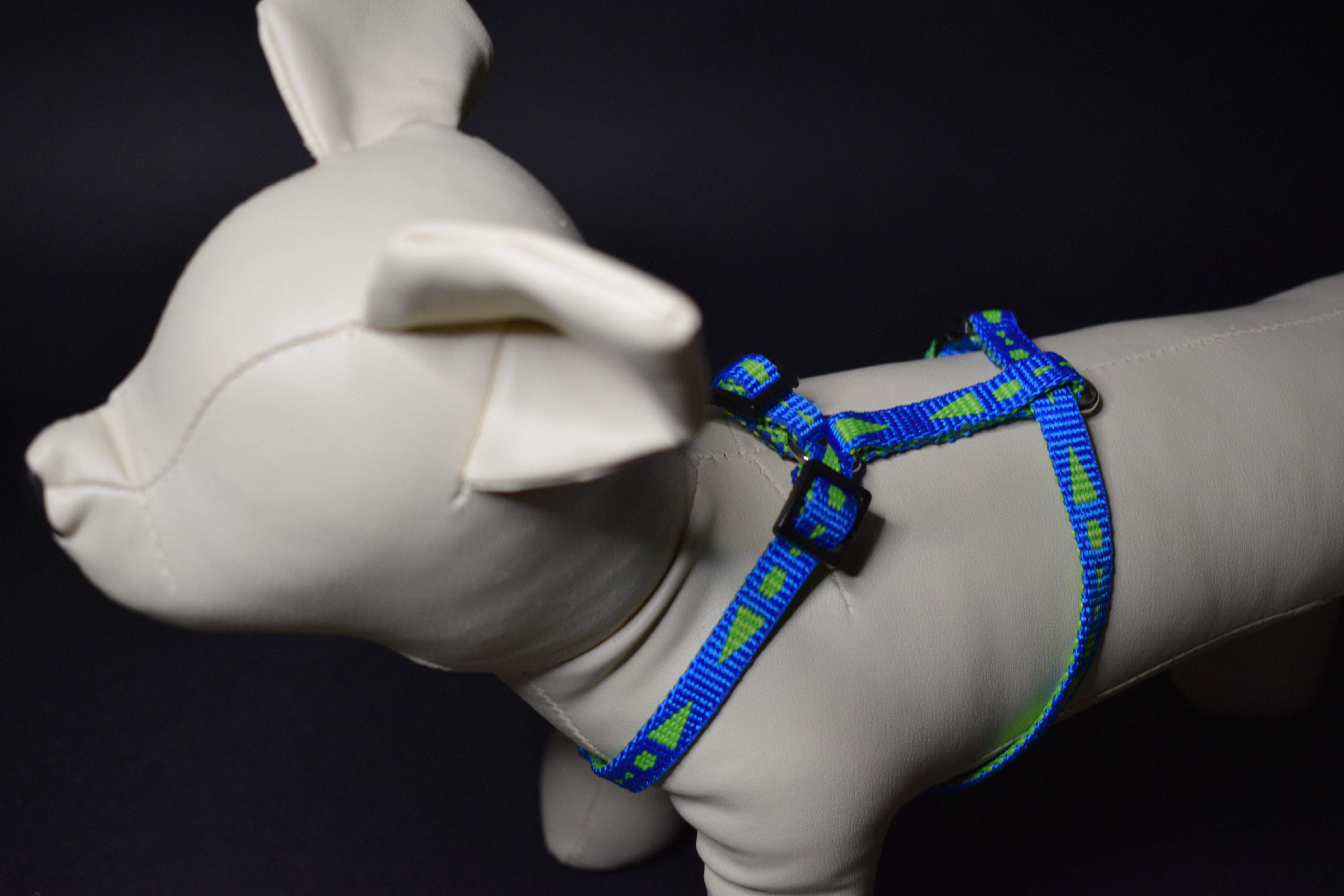 Palkar klasický postroj pre psov 22 cm - 40 cm veľ. 1 modro-zelená s šípkami