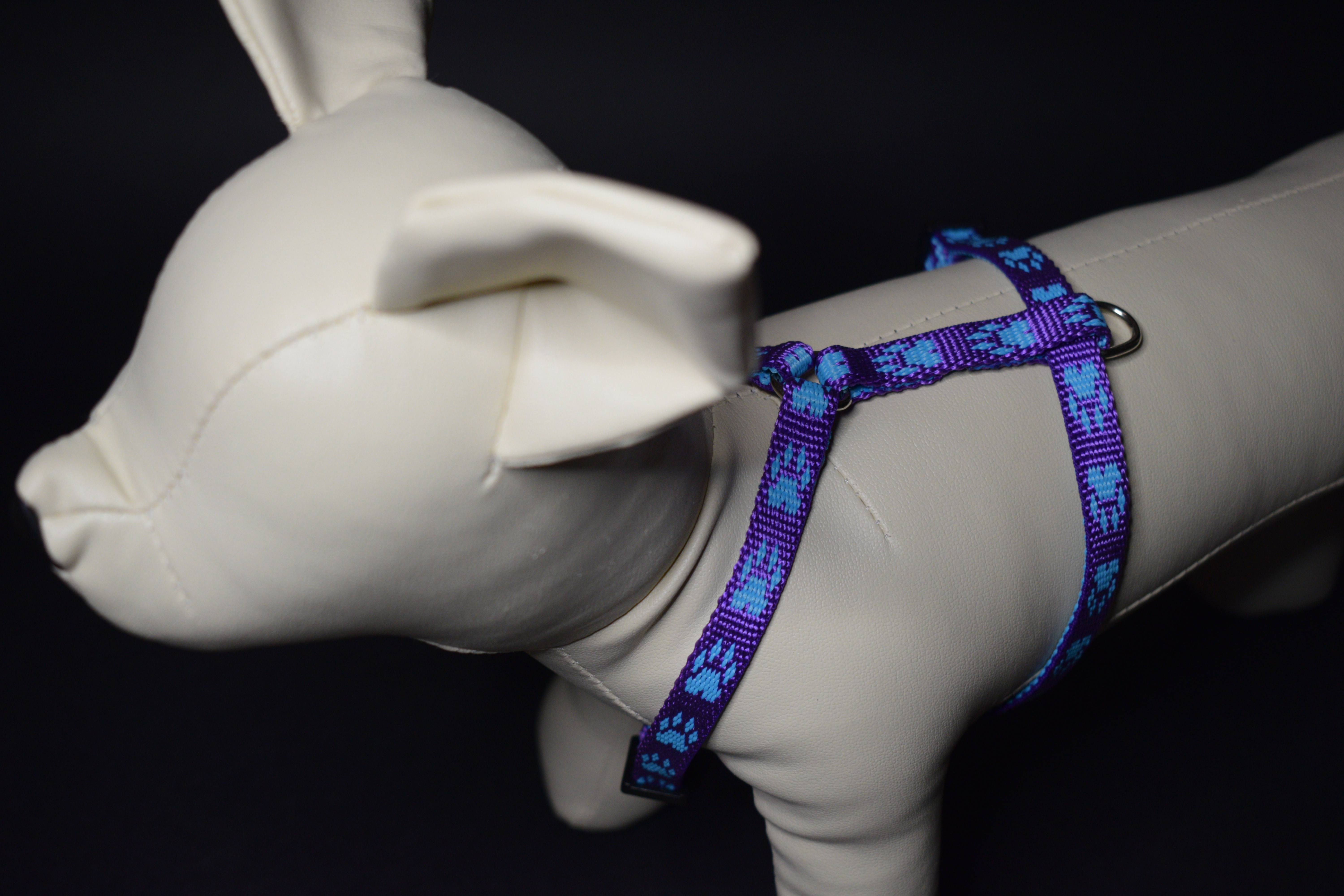 Palkar klasický postroj pre psov 22 cm - 40 cm veľ. 1 modro-fialová s labkami