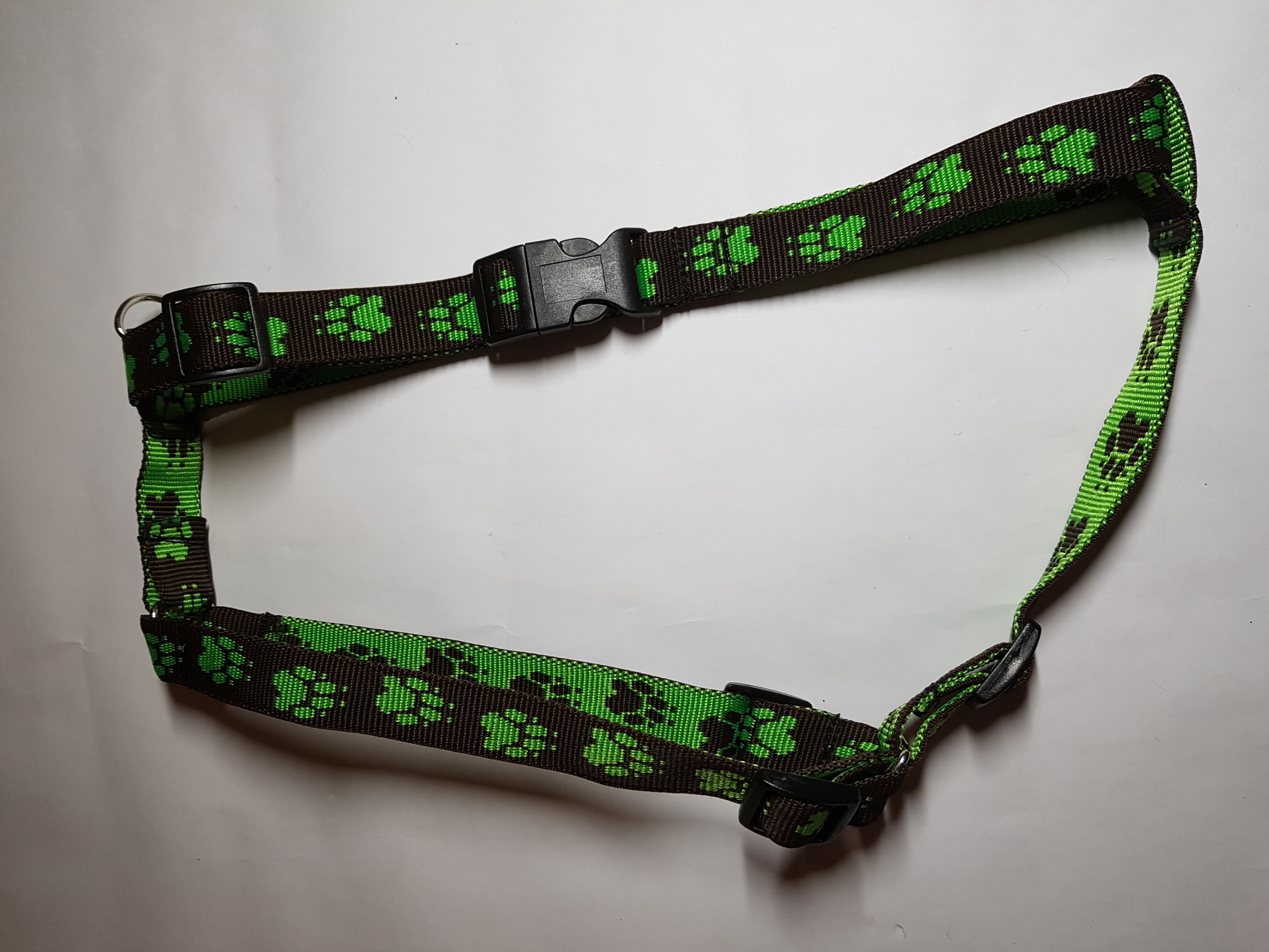 Palkar klasický postroj pre psov 52 cm - 90 cm veľ. 4 čierno-zelená s labkami