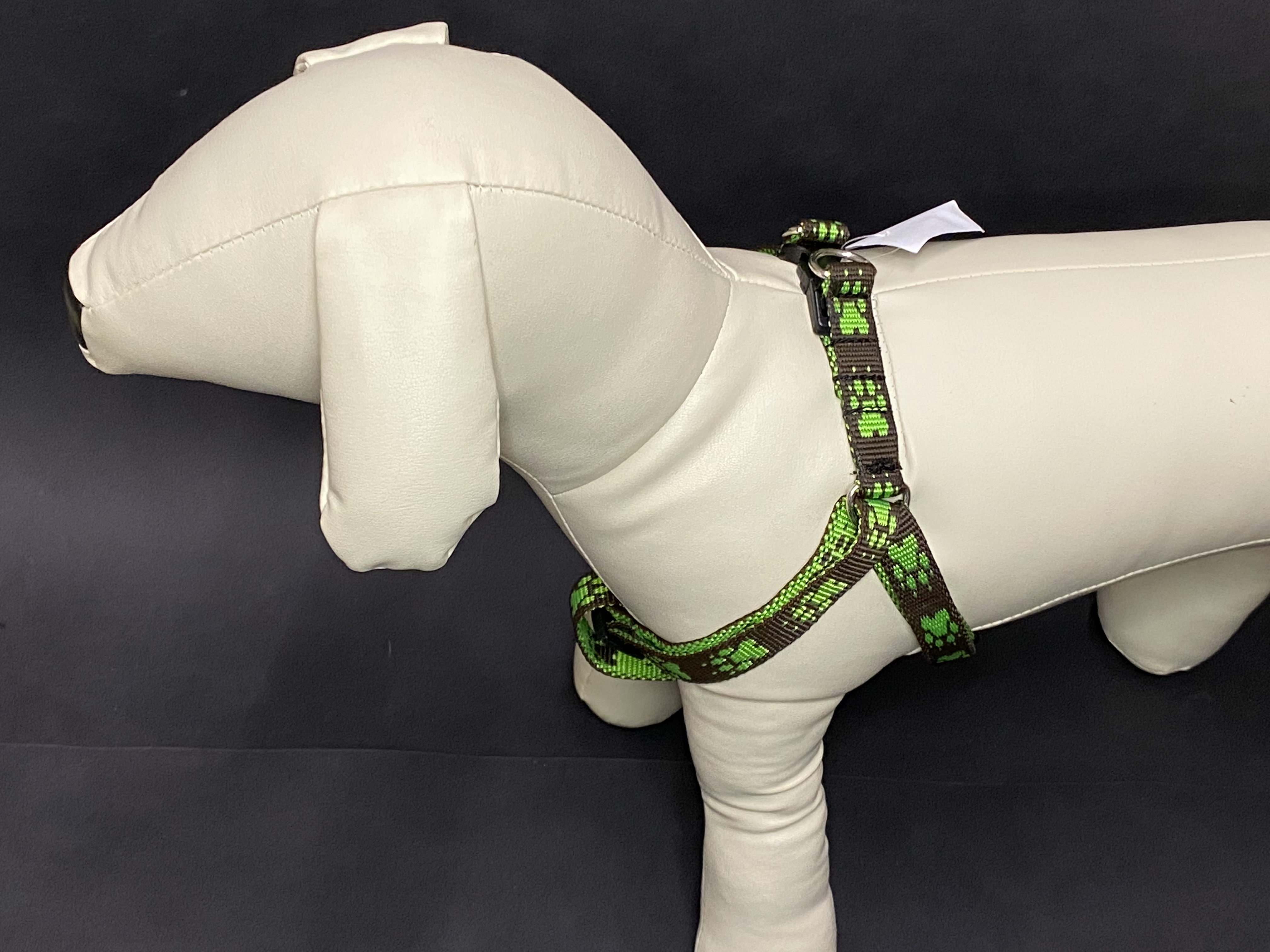 Palkar motýlik postroj pre psov 44 cm - 62 cm veľ. 2 hnedo-zelená s labkami