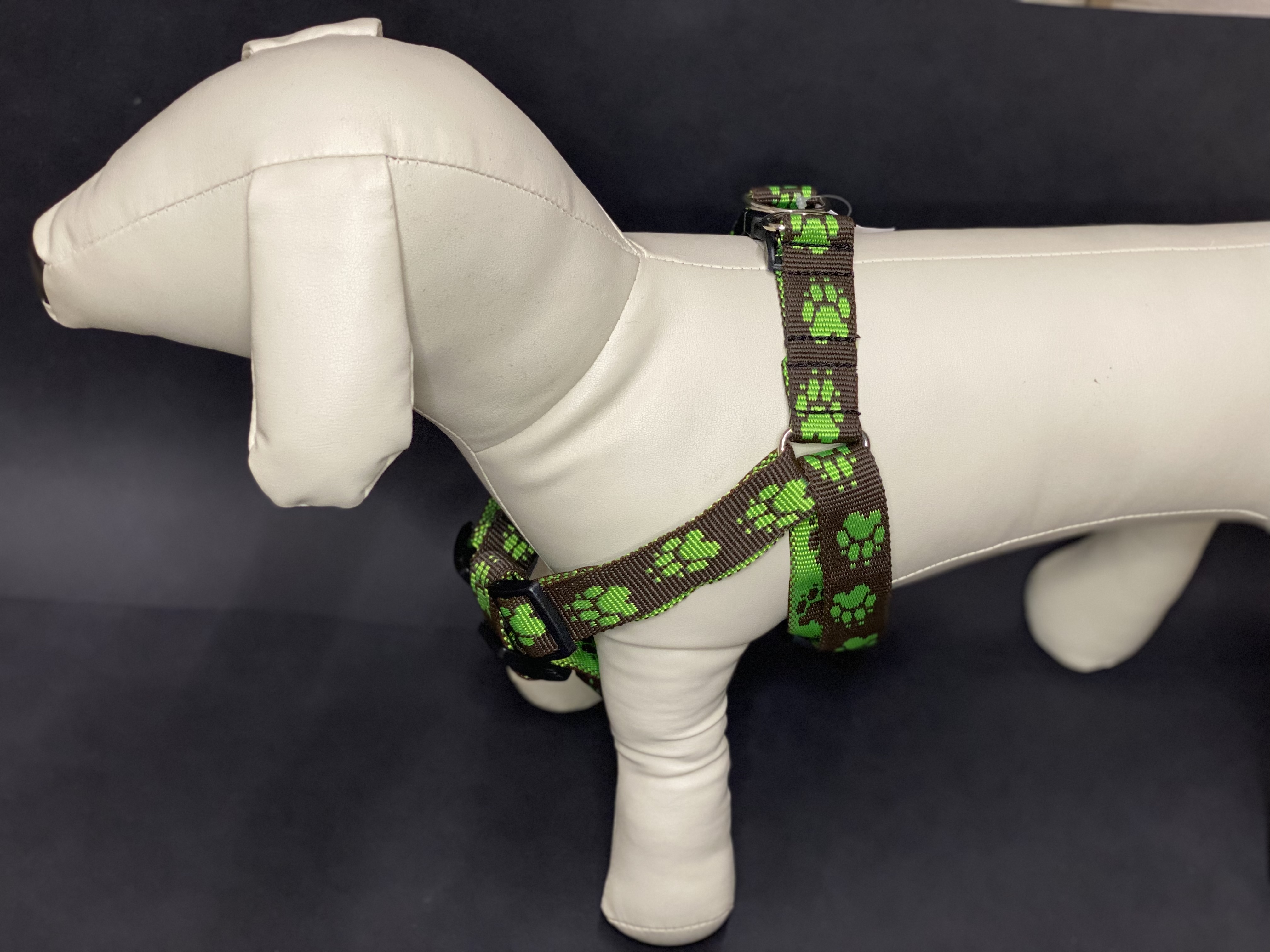 Palkar motýlik postroj pre psov 48 cm - 72 cm veľ. 4 hnědo-zelená s labkami