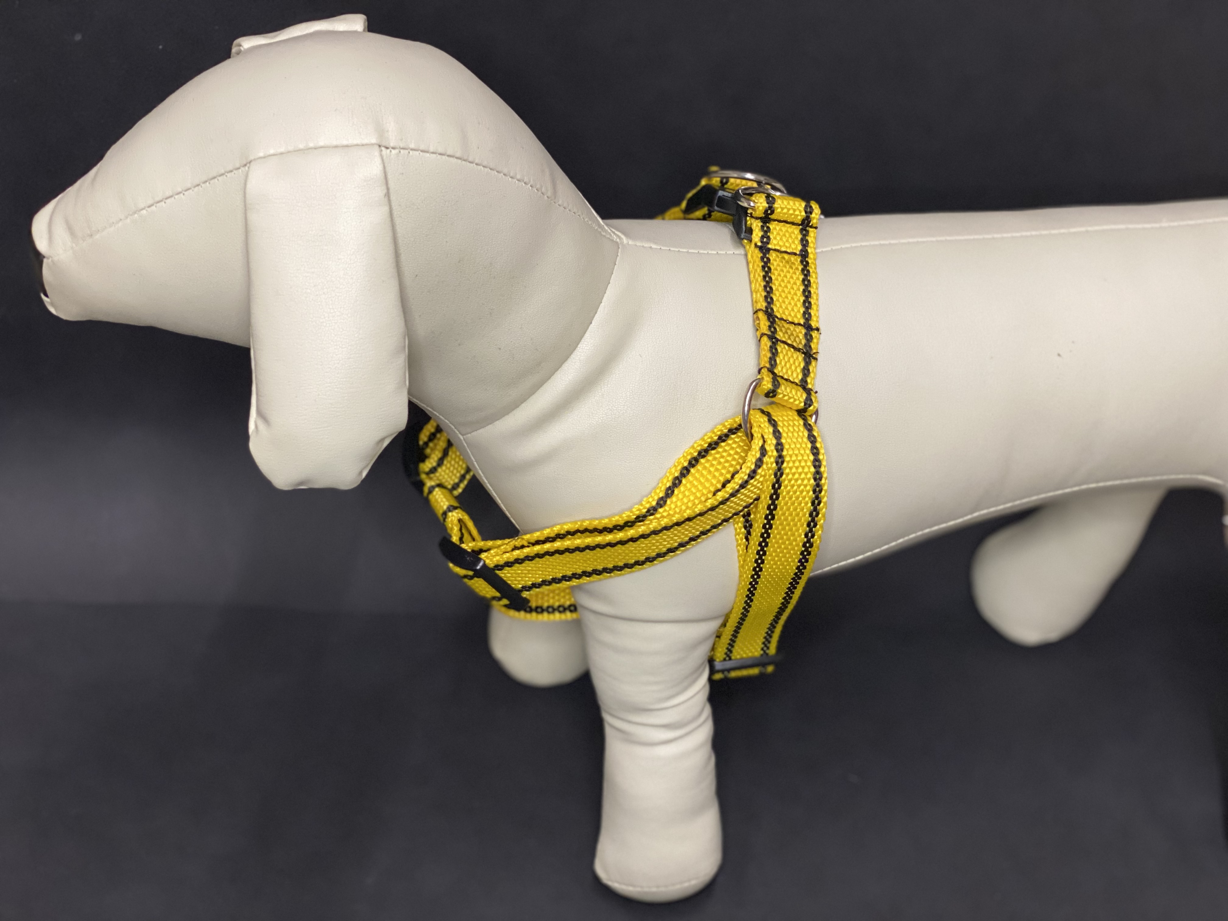 Palkar motýlik postroj pre psov 48 cm - 72 cm veľ. 4 žltá s páskami