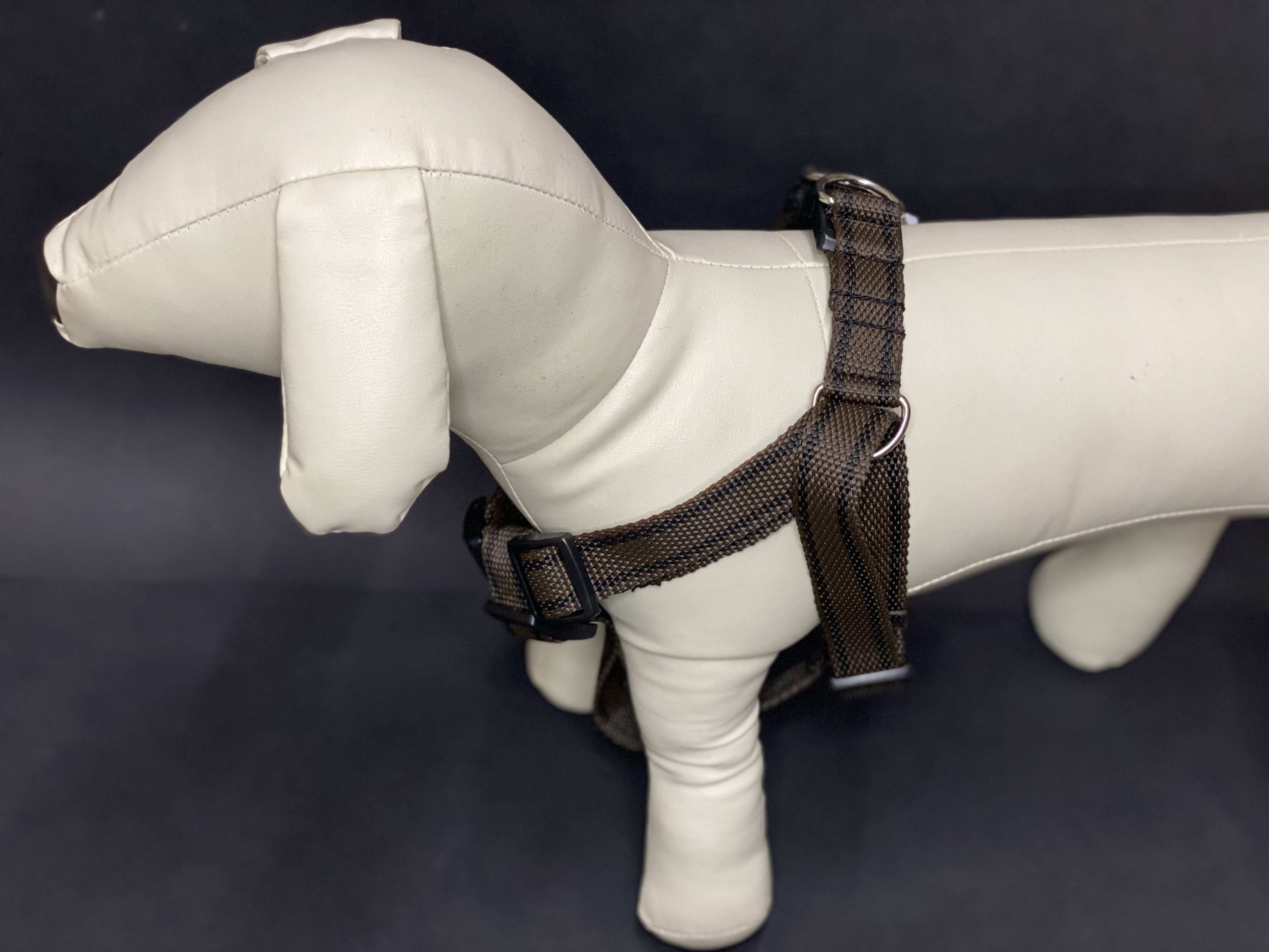 Palkar motýlik postroj pre psov 58 cm - 87 cm veľ. 5 hnedá s páskami