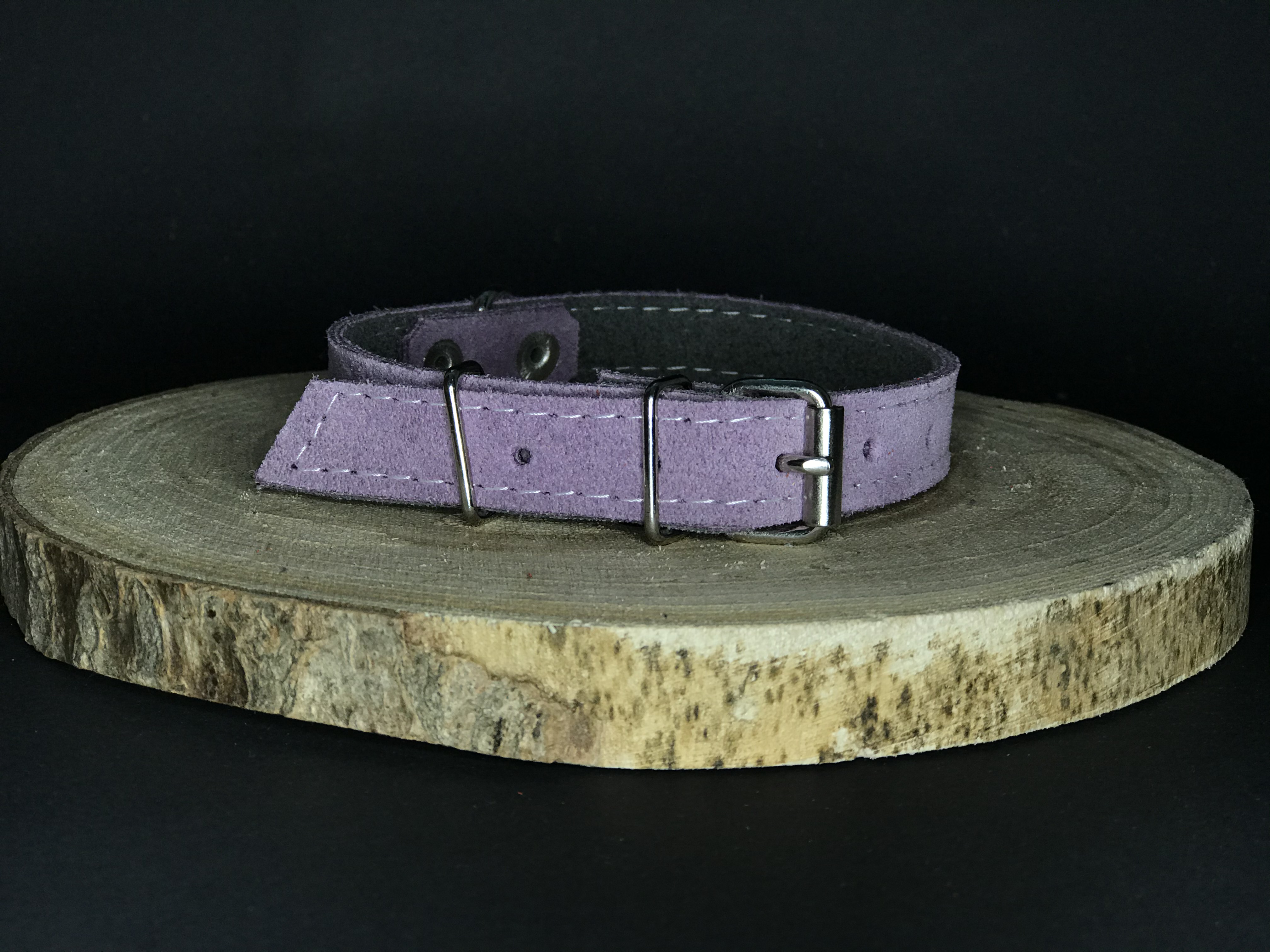 Palkar obojok z velúrovej kože pre psov 35 cm x 16 mm ružová