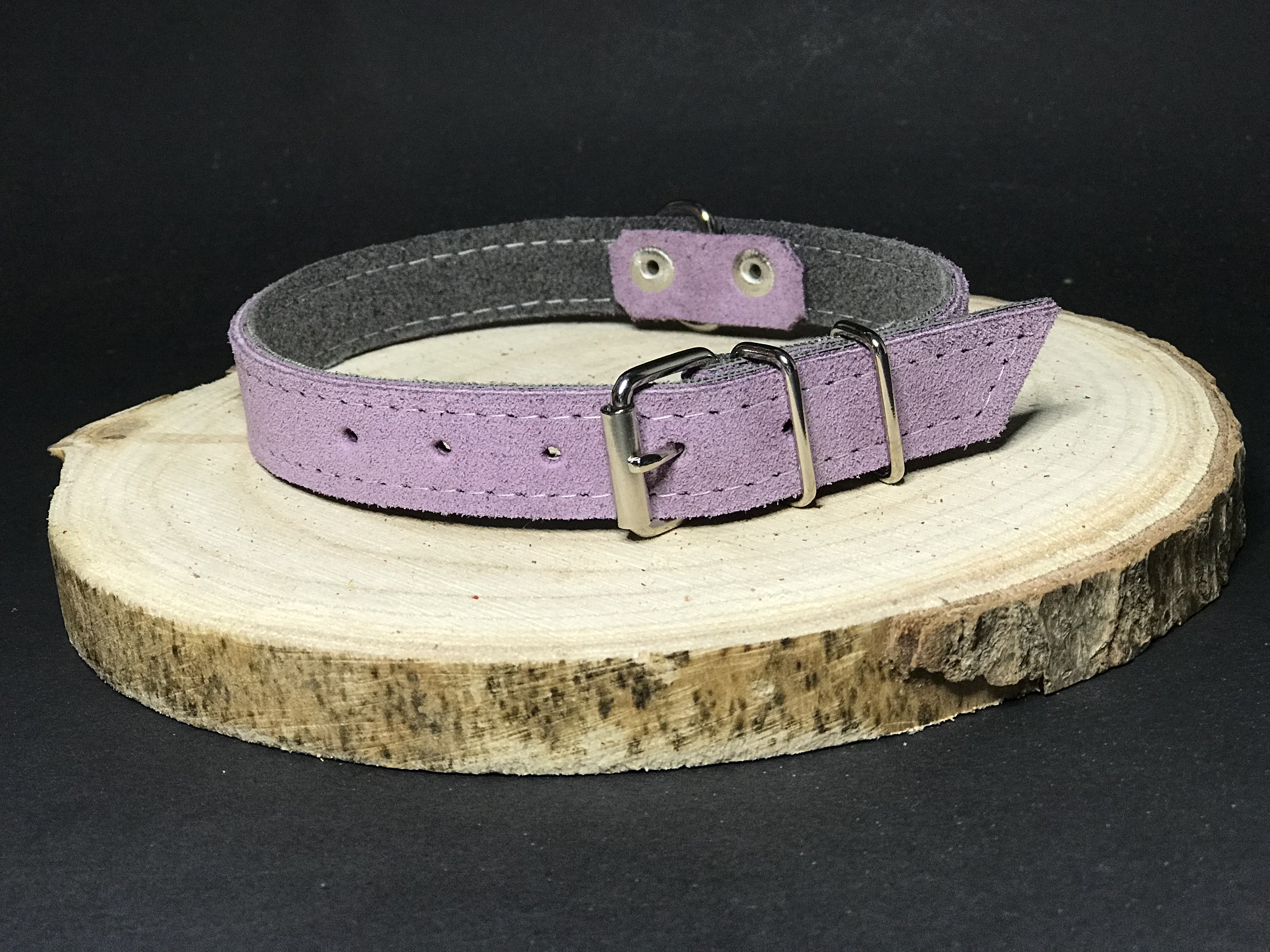 Palkar obojok z velúrovej kože pre psov 40 cm x 18 mm ružová