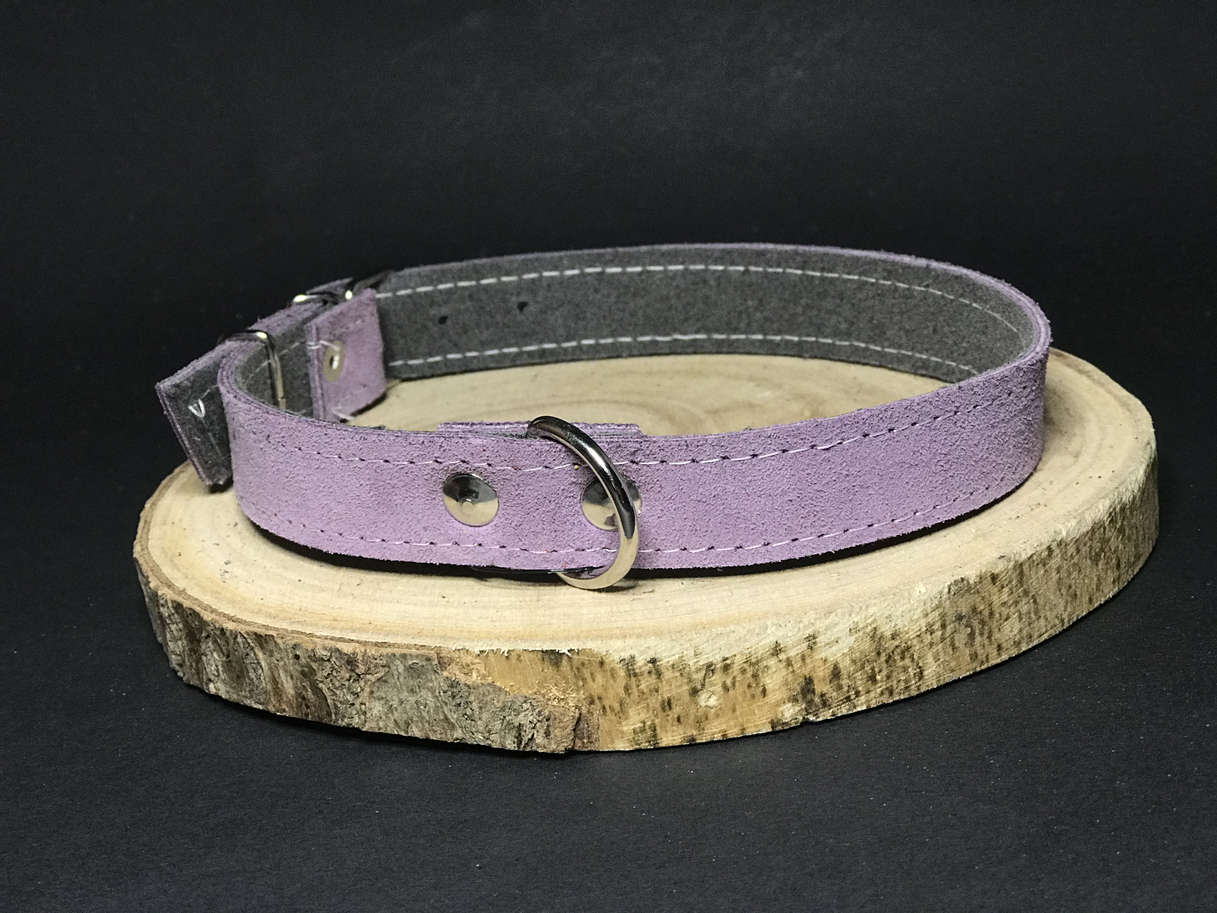 Palkar obojok z velúrovej kože pre psov 50 cm x 22 mm ružová