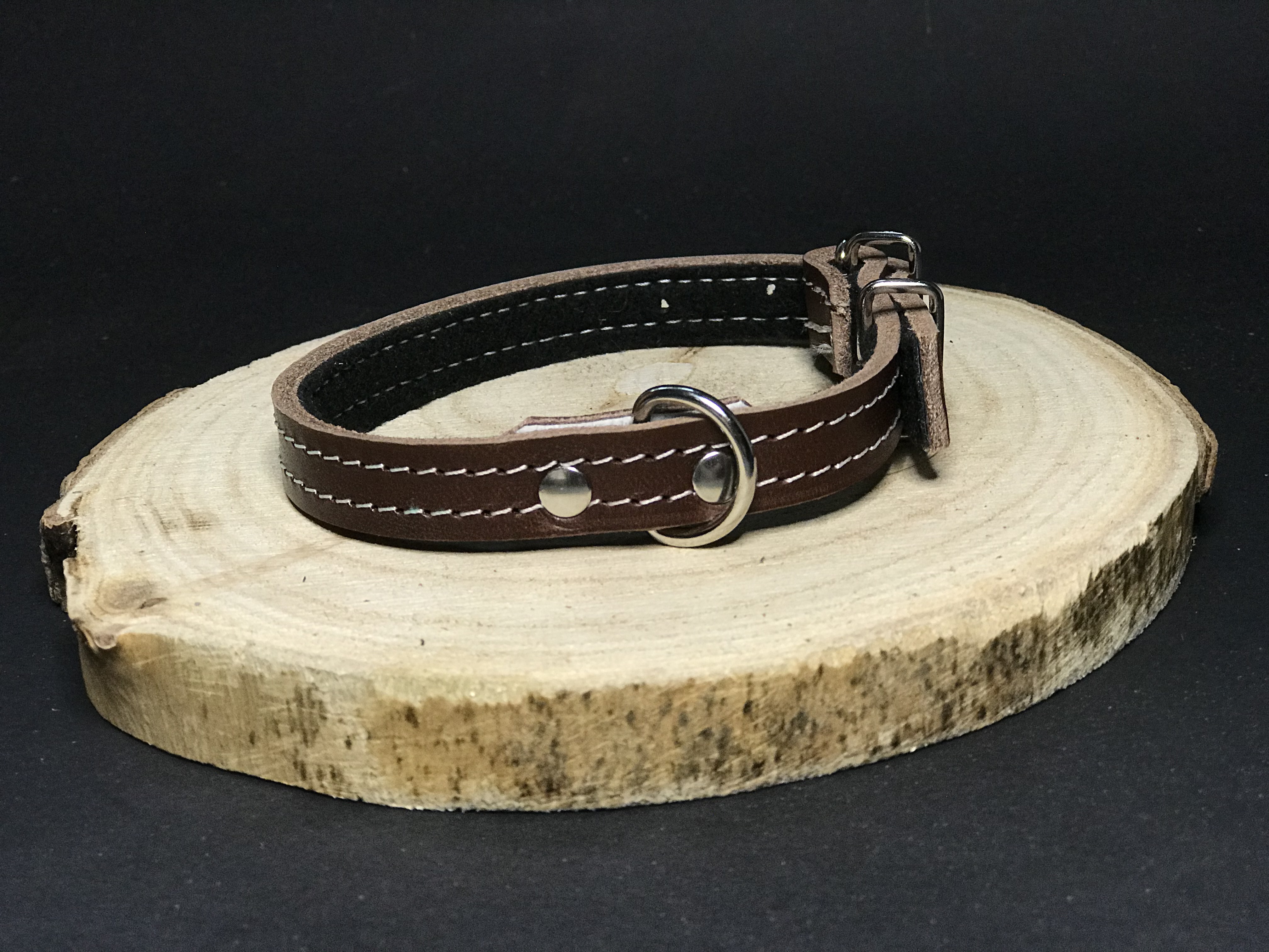 Palkar obojok z kože hladenice pre psov 35 cm x 14 mm hnedý