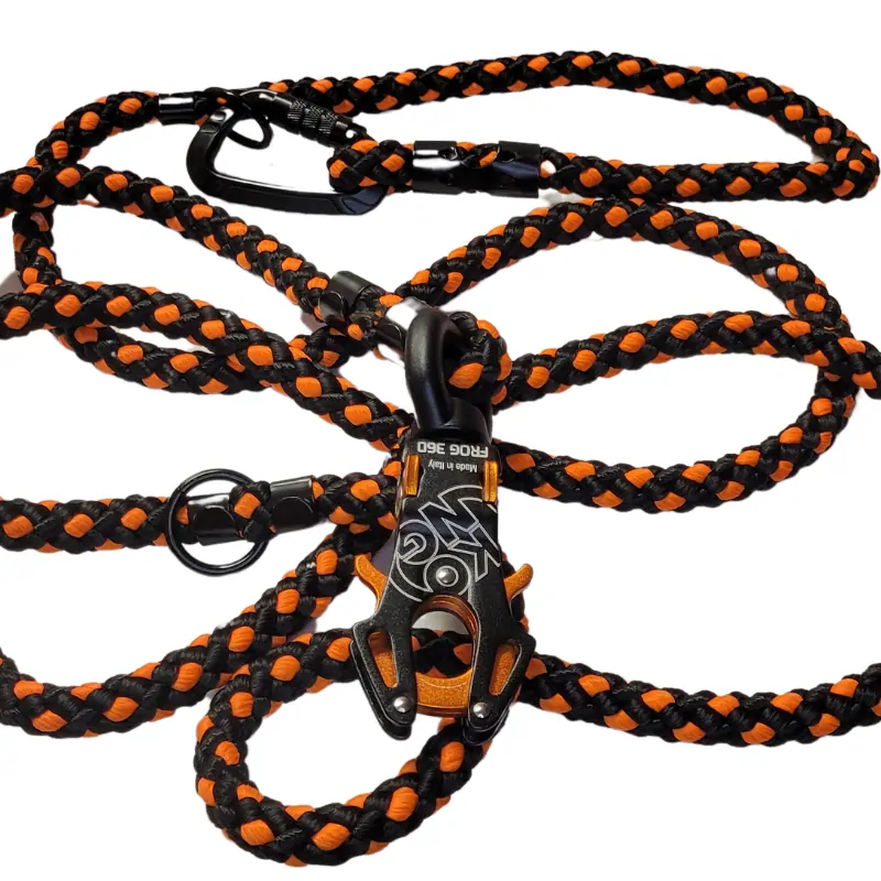  KONG prepínacie vodítko pre psov 300 cm x 14 mm čierno-oranžová