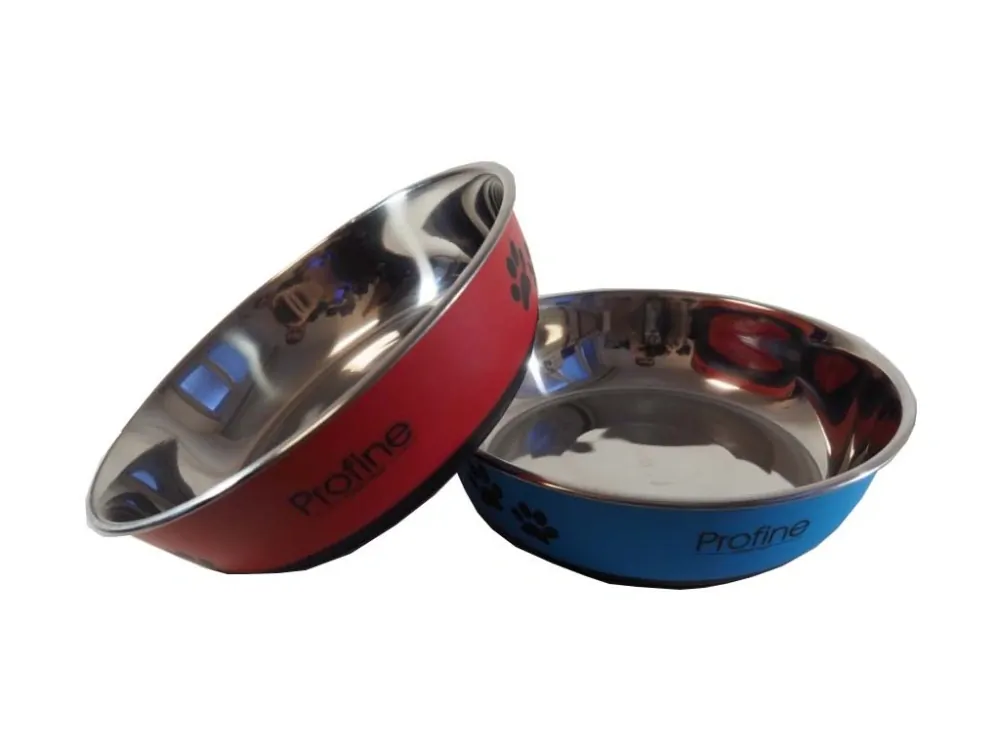 Nerezová miska 1,5 l s gumou L (červená)