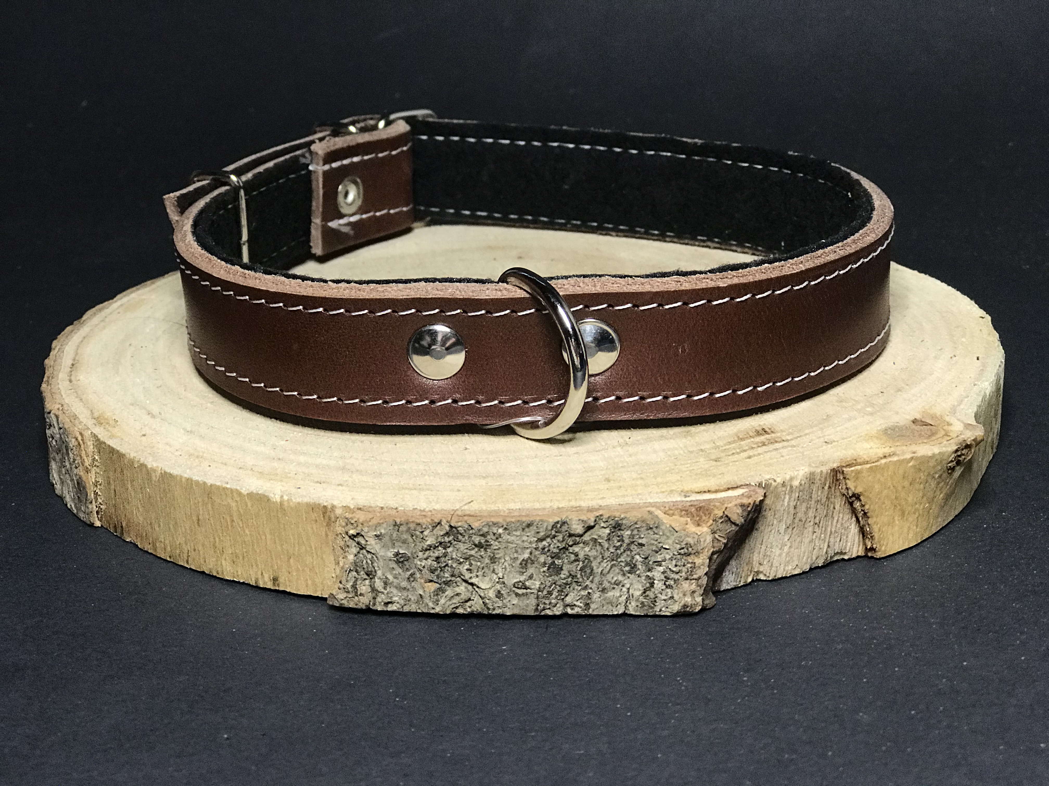 Palkar obojok z kože hladenice pre psov 50 cm x 22 mm hnedý
