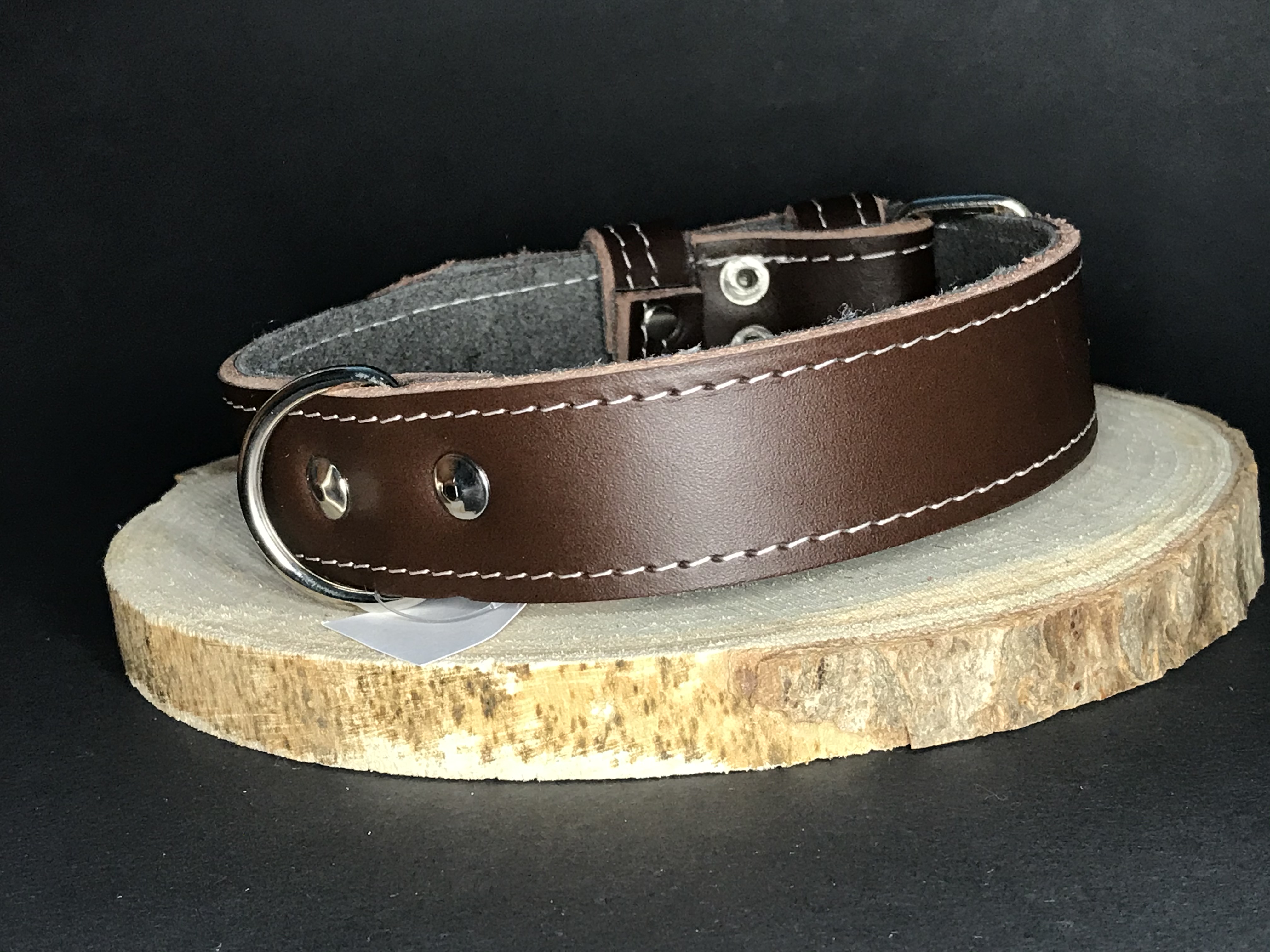 Palkar obojok z kože hladenice pre psov 50 cm x 30 mm hnedý