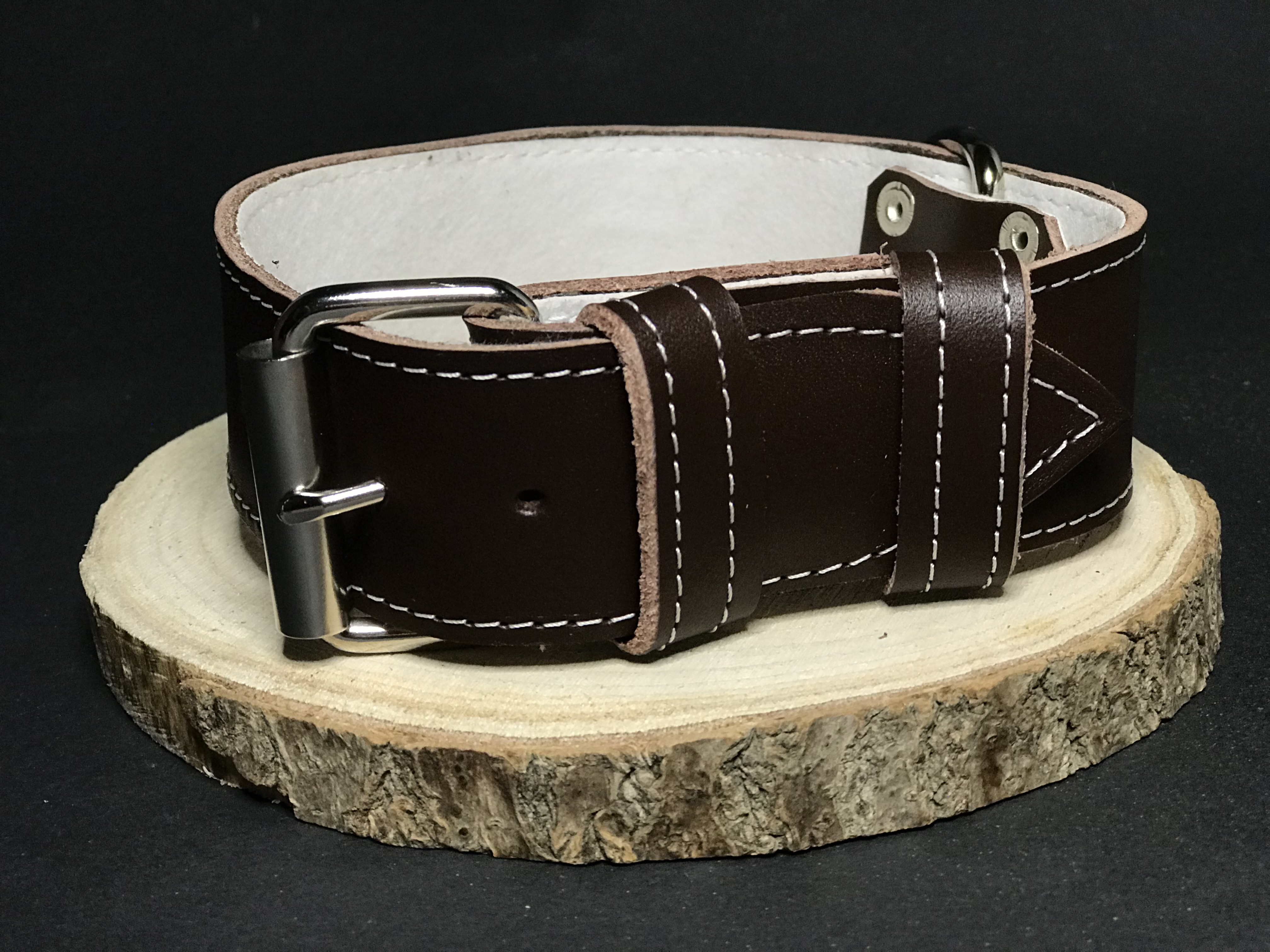 Palkar obojok z kože hladenice pre psov 50 cm x 40 mm hnedý