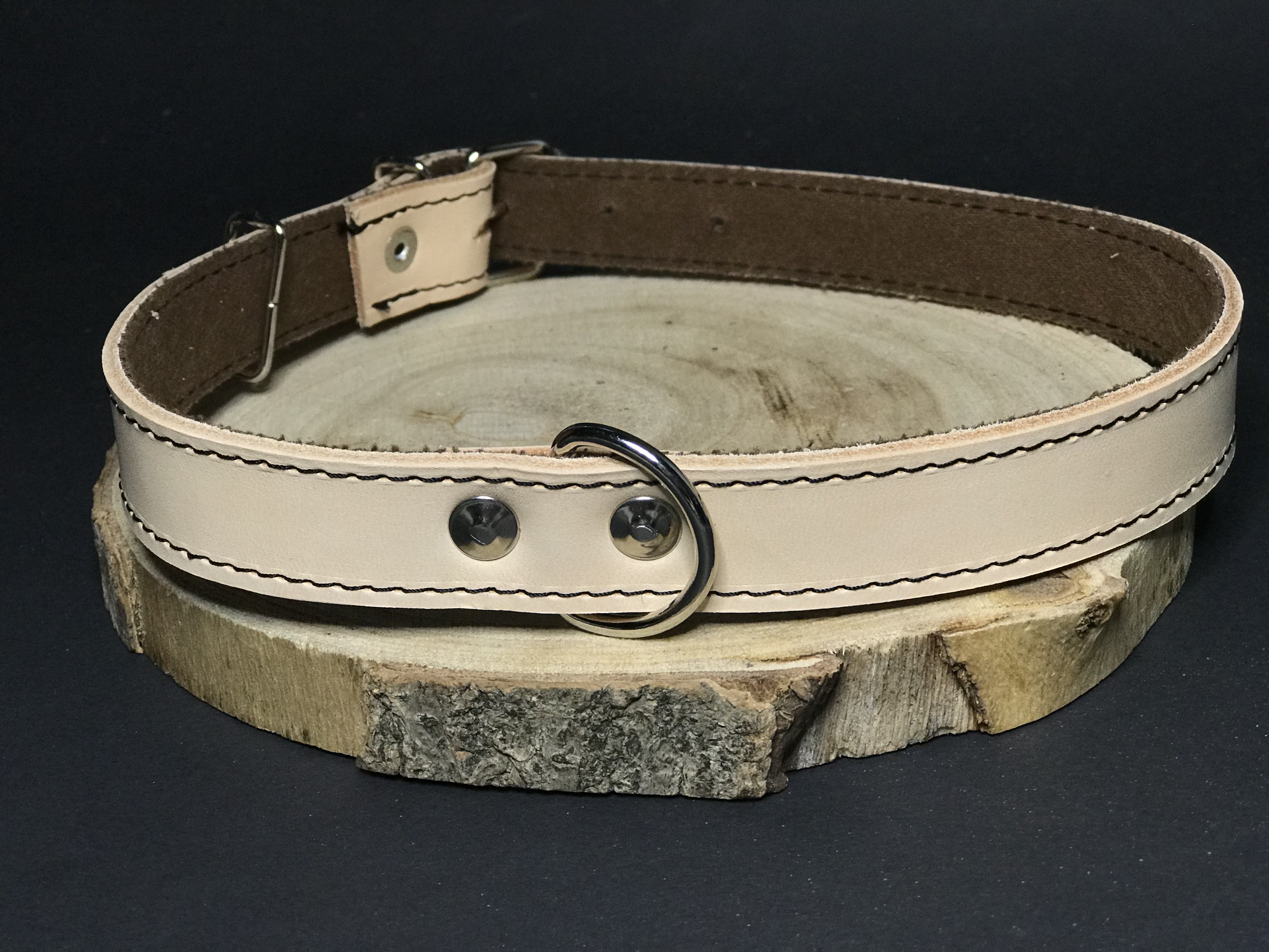 Palkar obojok z kože hladenice pre psov 60 cm x 24 mm prírodný