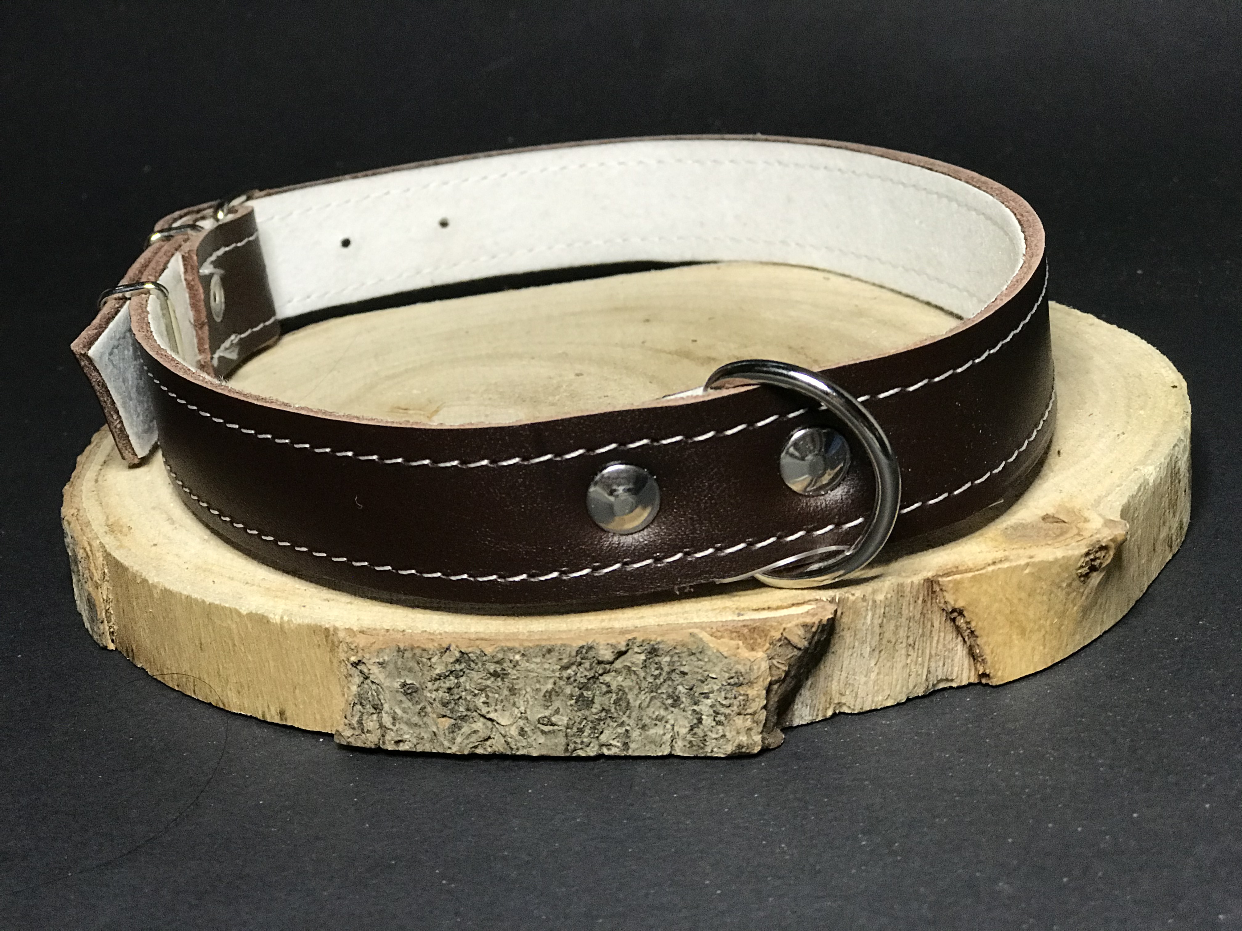 Palkar obojok z kože hladenice pre psov 60 cm x 24 mm hnedý