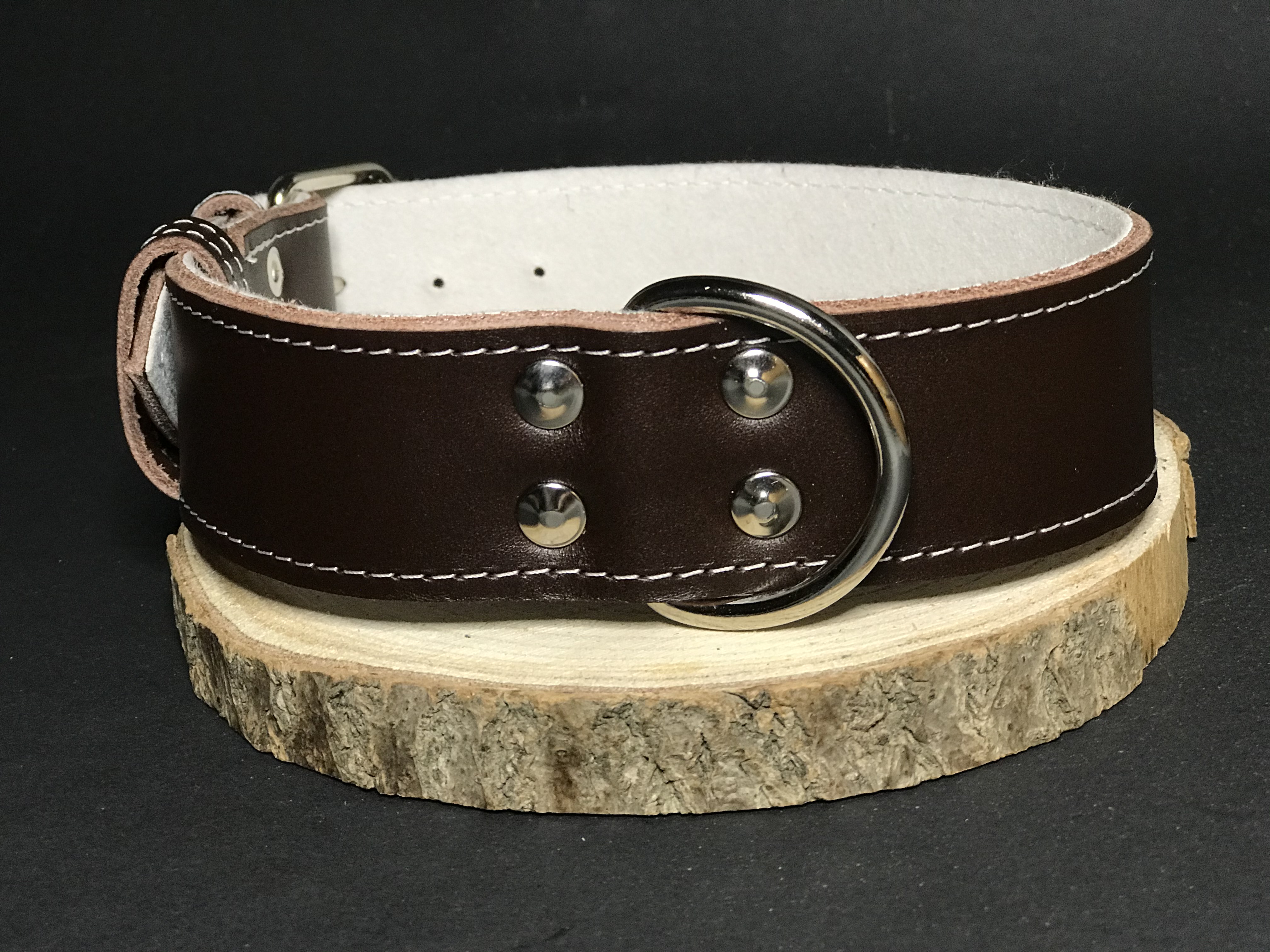Palkar obojok z kože hladenice pre psov 65 cm x 40 mm hnedý