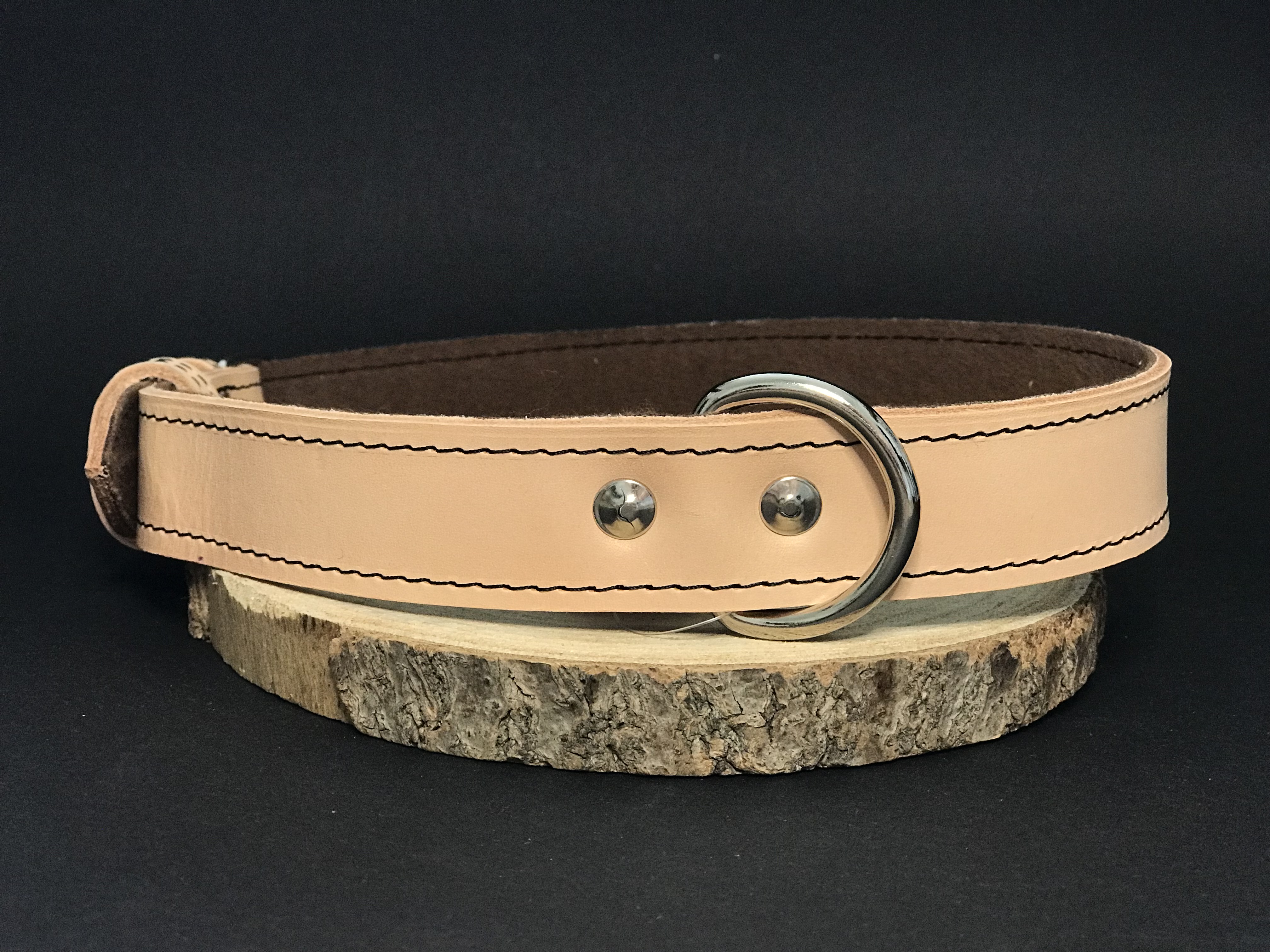 Palkar obojok z kože hladenice pre psov 70 cm x 30 mm prírodný