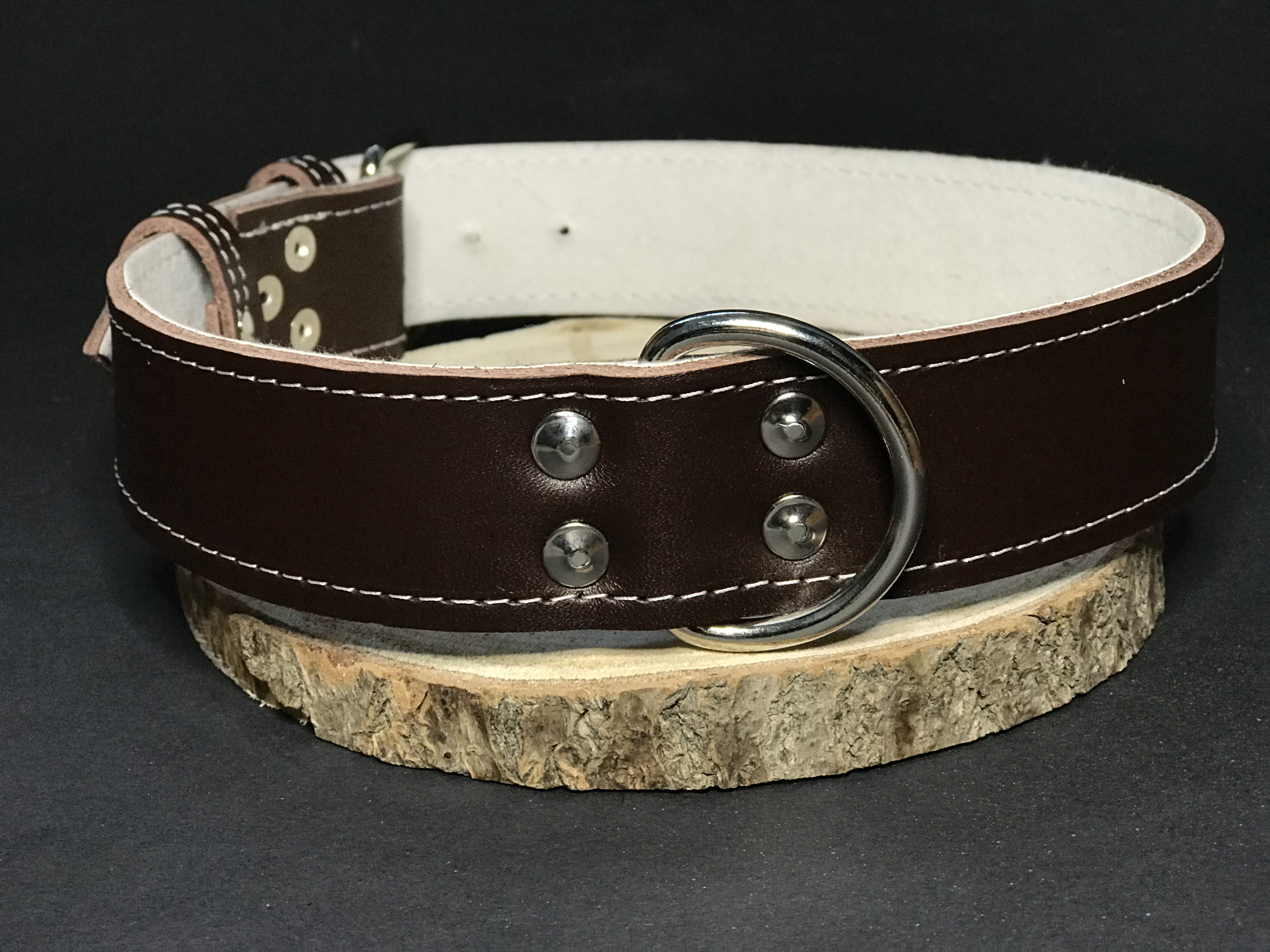 Palkar obojok z kože hladenice pre psov 70 cm x 40 mm hnedý