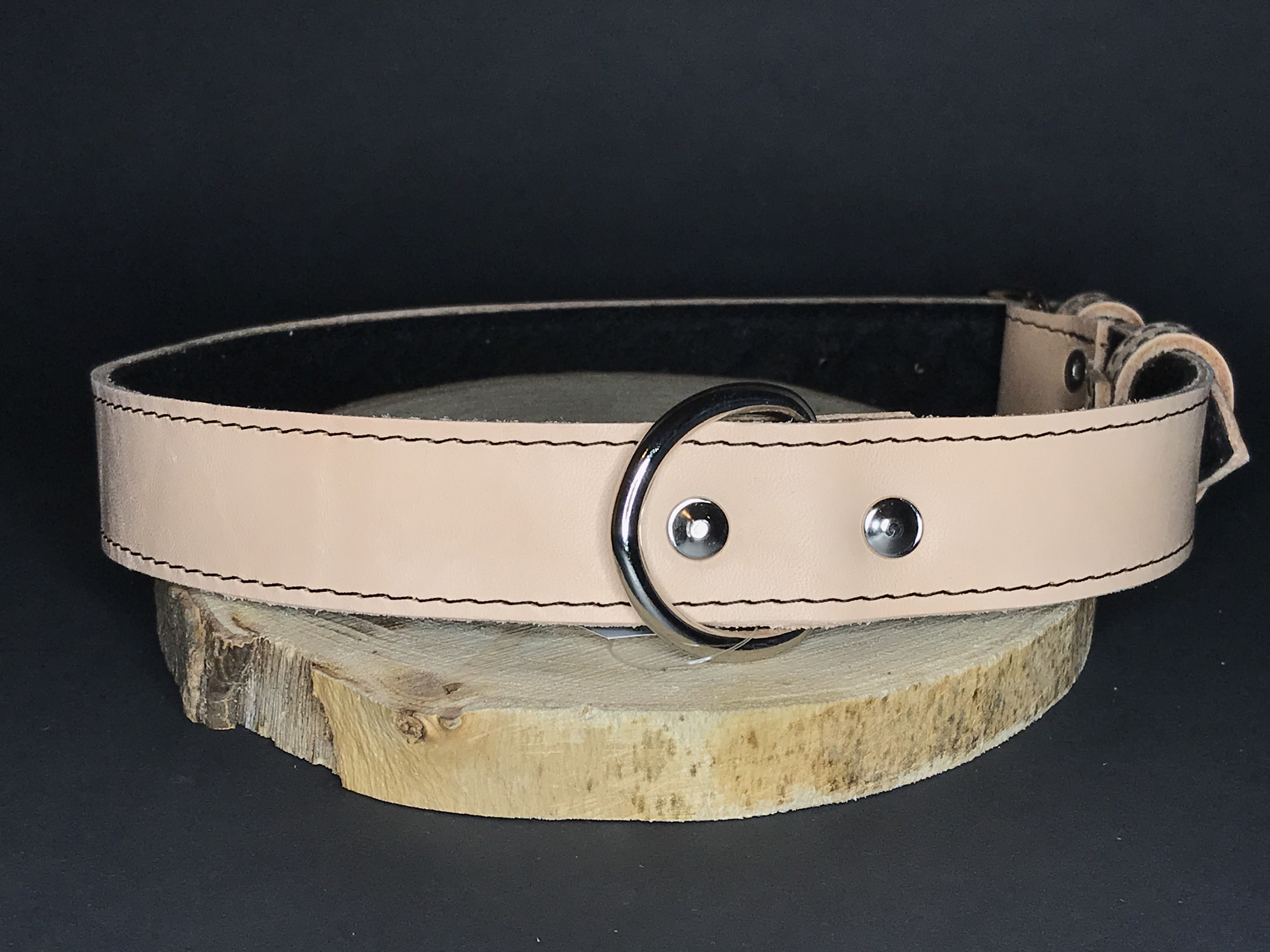 Palkar obojok z kože hlazenice pre psov 80 cm x 30 mm prírodný