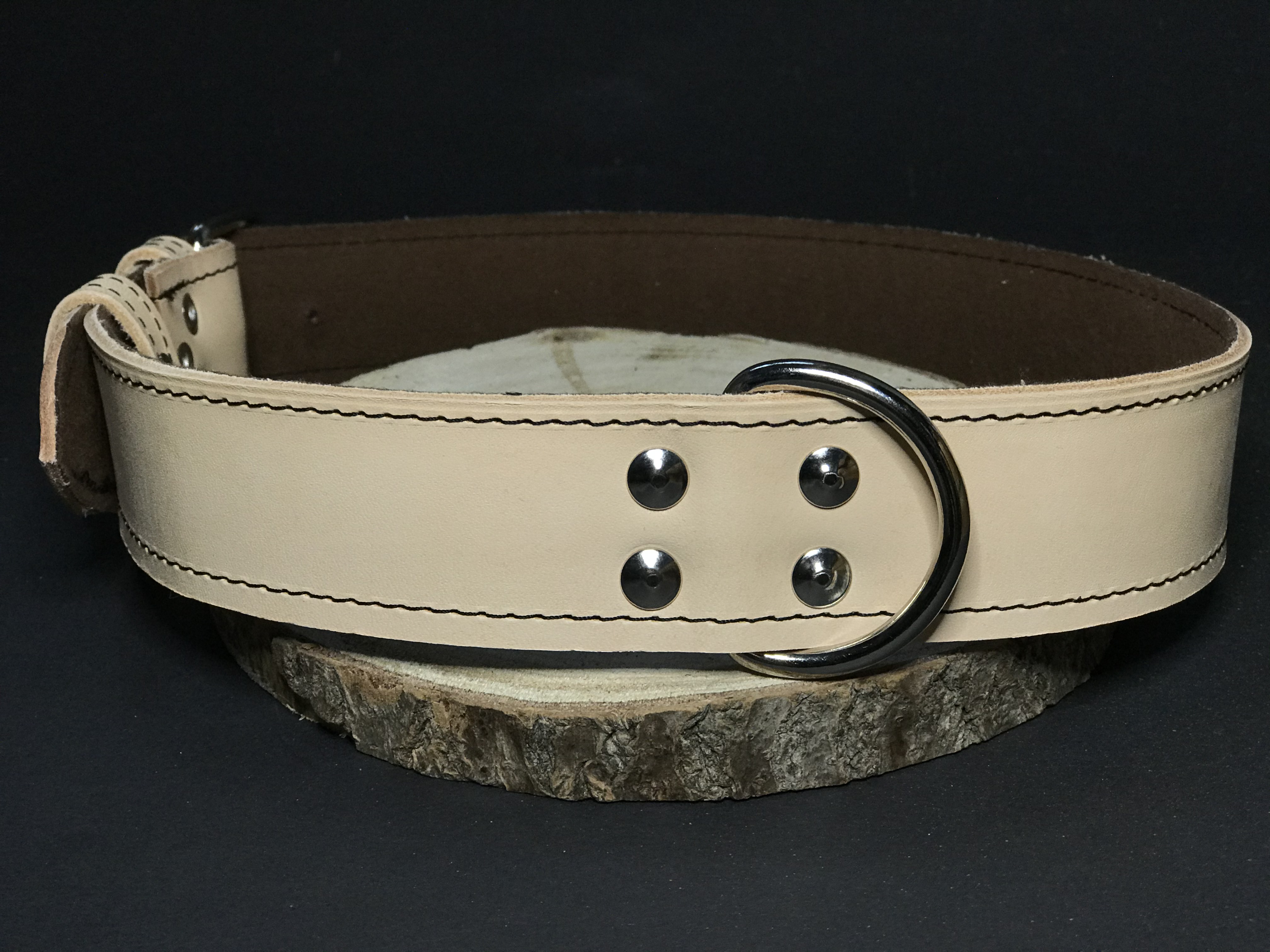 Palkar obojok z kože hlazenice pre psov 80 cm x 40 mm prírodný