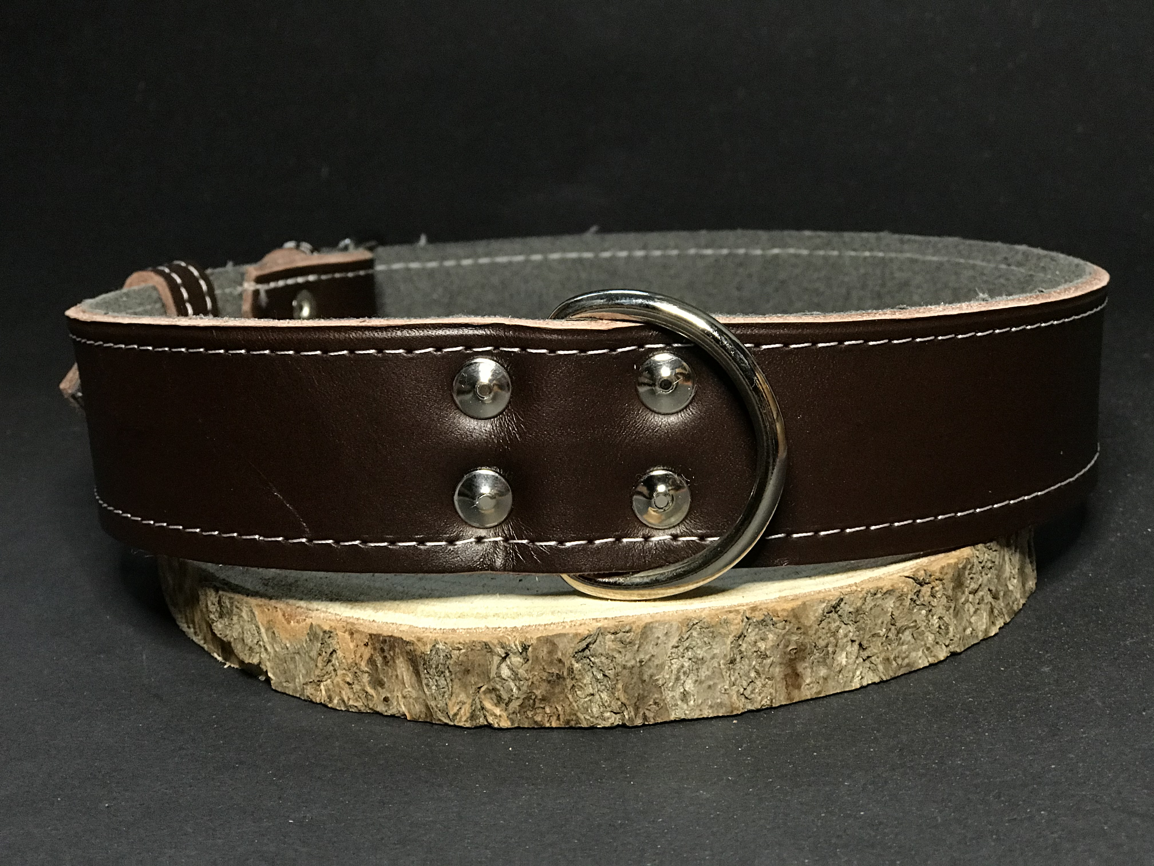 Palkar obojok z kože hladenice pre psov 80 cm x 40 mm hnedý