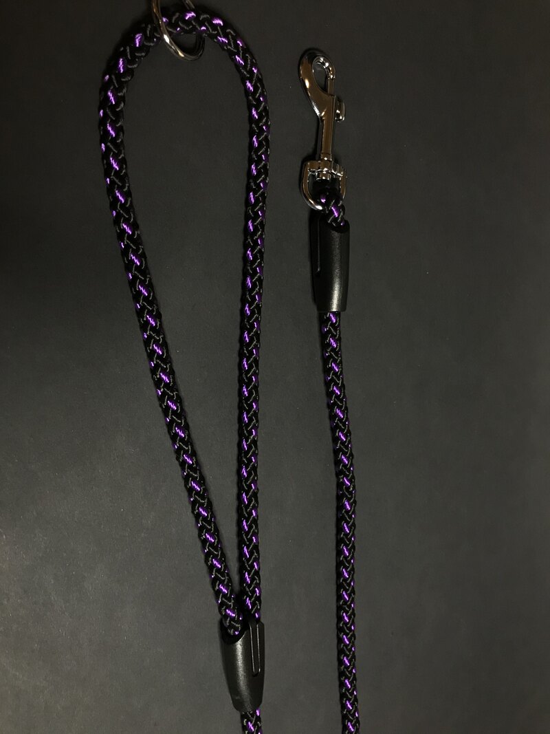 Palkar vodítko pre psov 150 cm x 8 mm čierno-fialová