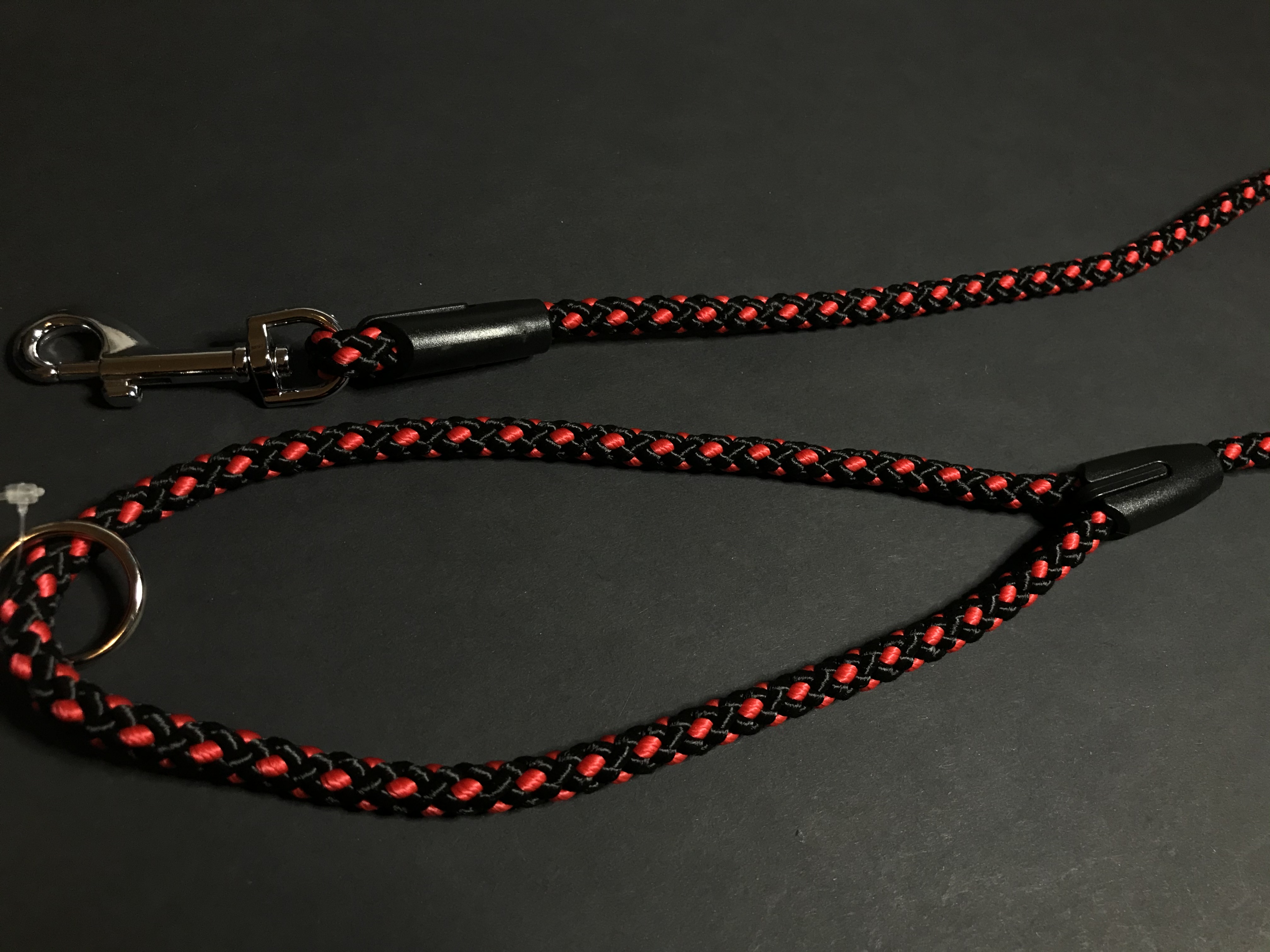 Palkar vodítko pre psov 150 cm x 8 mm čierno-červená