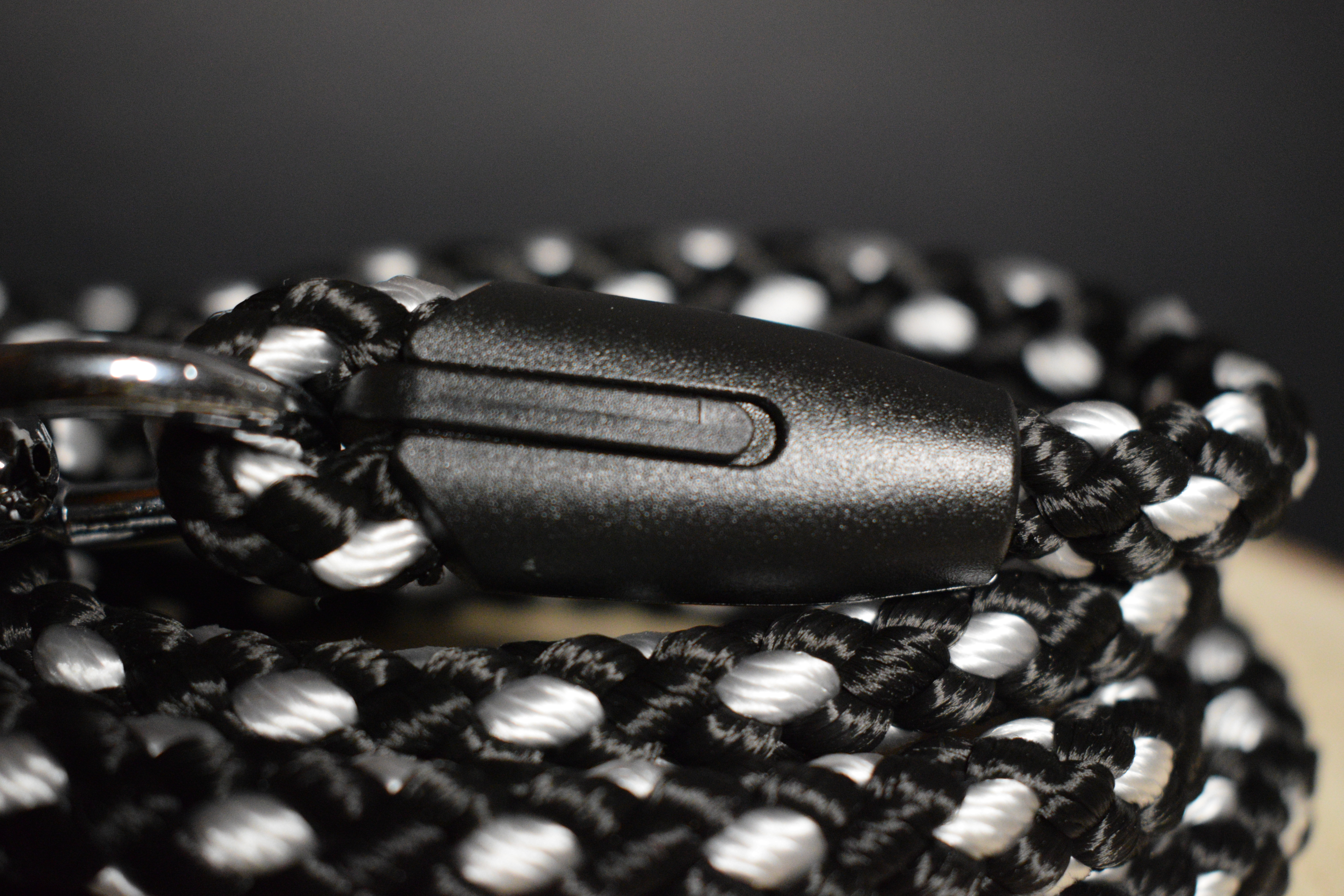 Palkar vodítko pre psov 150 cm x 10 mm čierno-biela