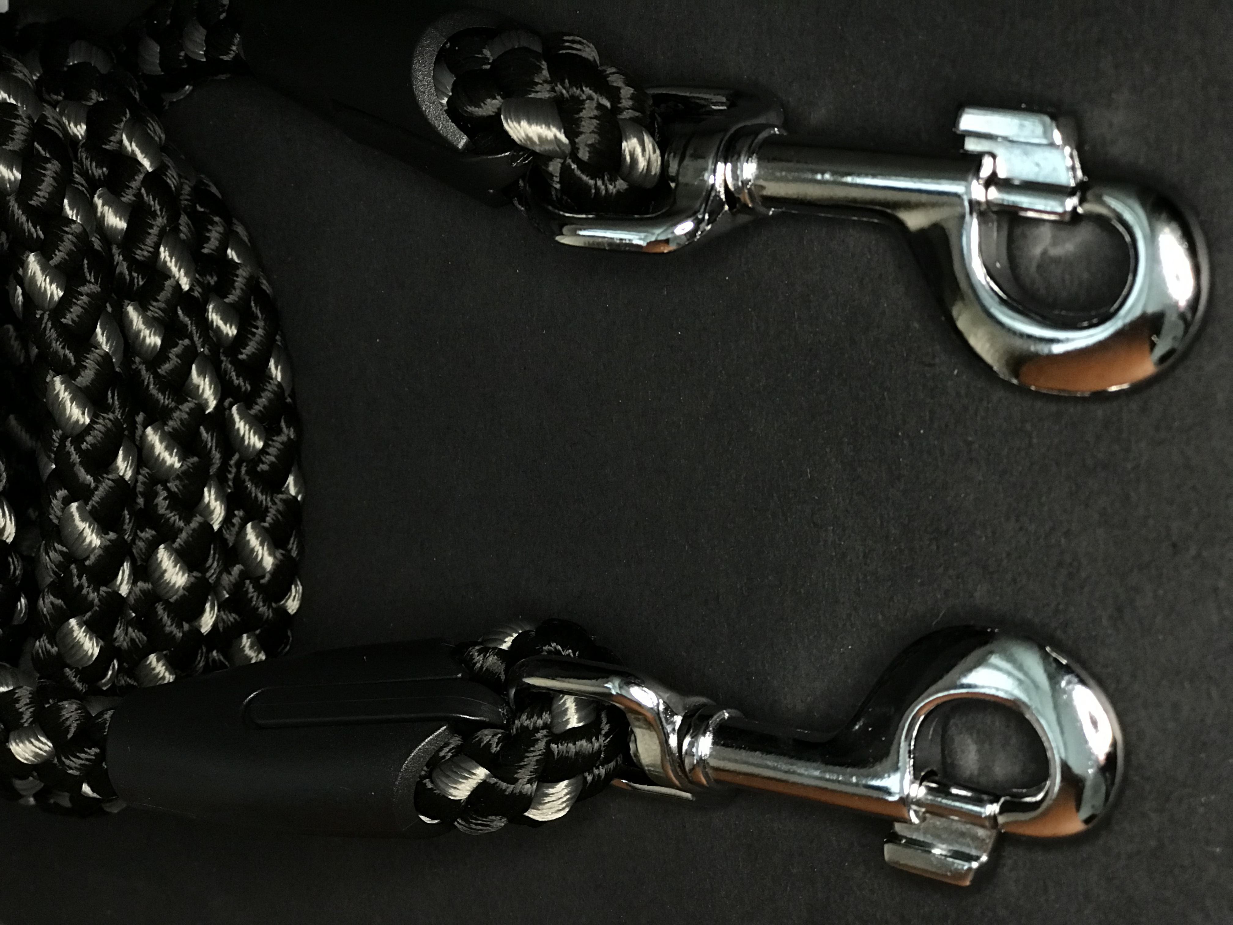 Palkar prepínacie vodítko pre psov 250 cm x 14 mm čierno-sivá