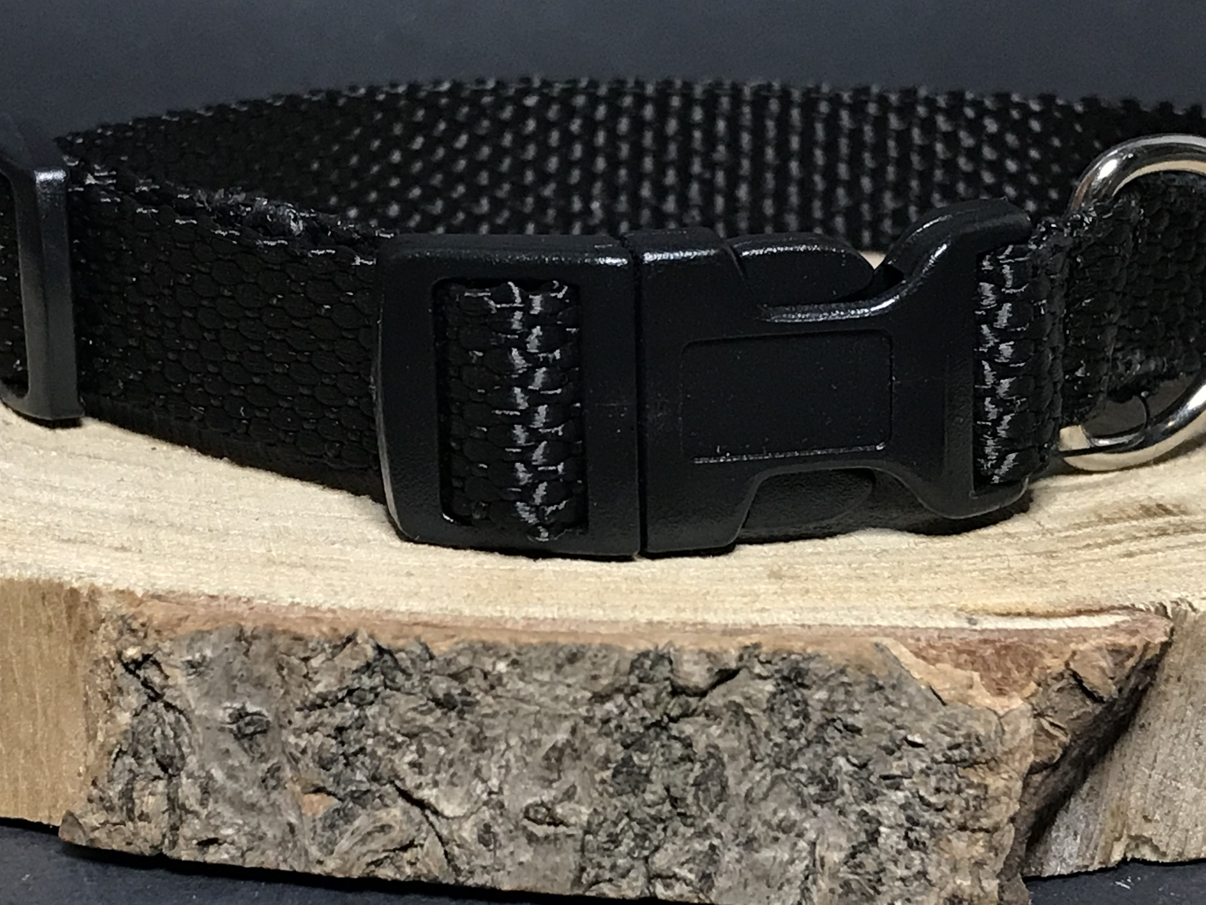 Palkar obojok z popruhu pre psov 35 cm x 16 mm čierna