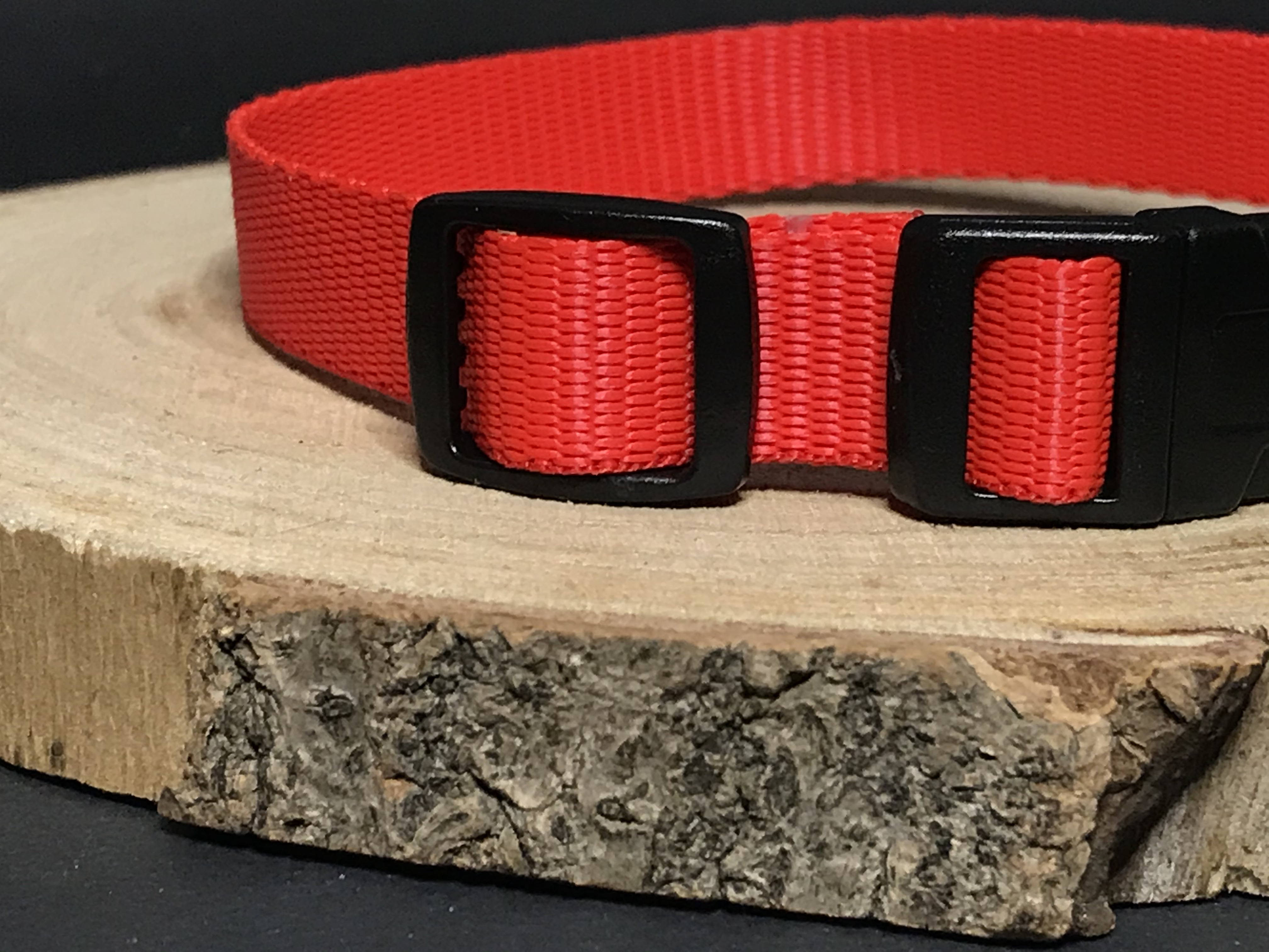 Palkar obojok z popruhu pre psov 35 cm x 16 mm červená