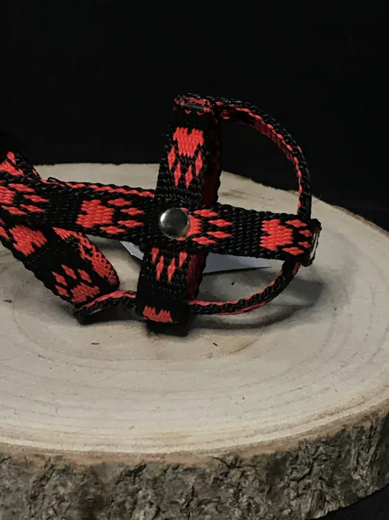 Palkar nylonový náhubok pre psov veľ. 0 12 cm x 3 cm čierno-červená