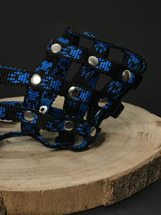 Palkar nylonový náhubok pre psov veľ. 1 18 cm x 6 cm čierno-modrá