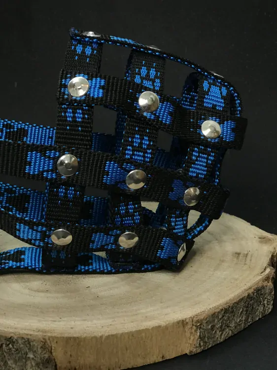 Palkar nylonový náhubok pre psov veľ. 3 26 cm x 9,5 cm čierno-modrá