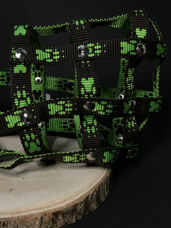 Palkar nylonový náhubok pre psov veľ. 6 36 cm x 12 cm čierno-zelená