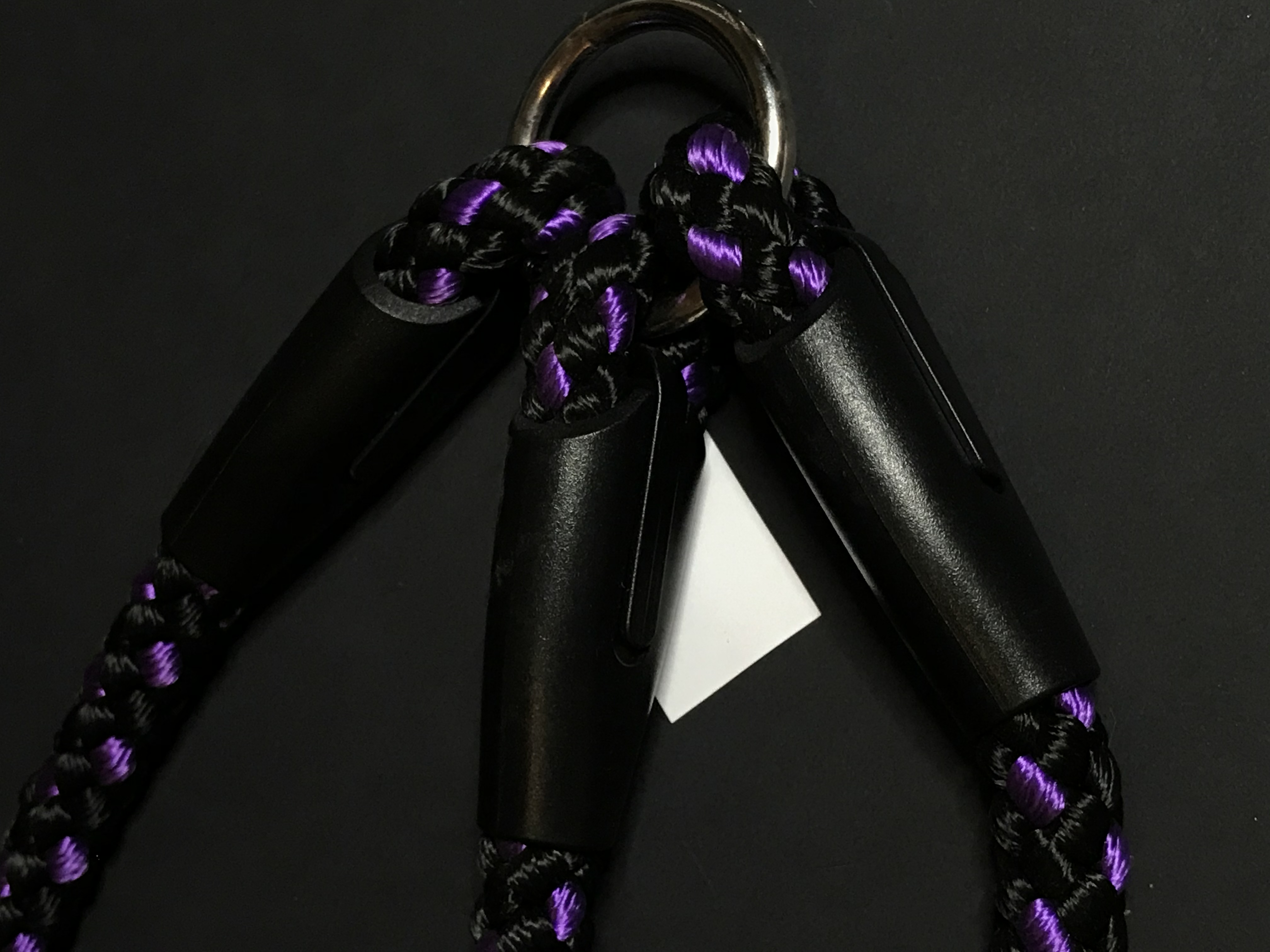 Palkar vodítko roztrojka pre psov 50 cm x 14 mm čierno-fialová