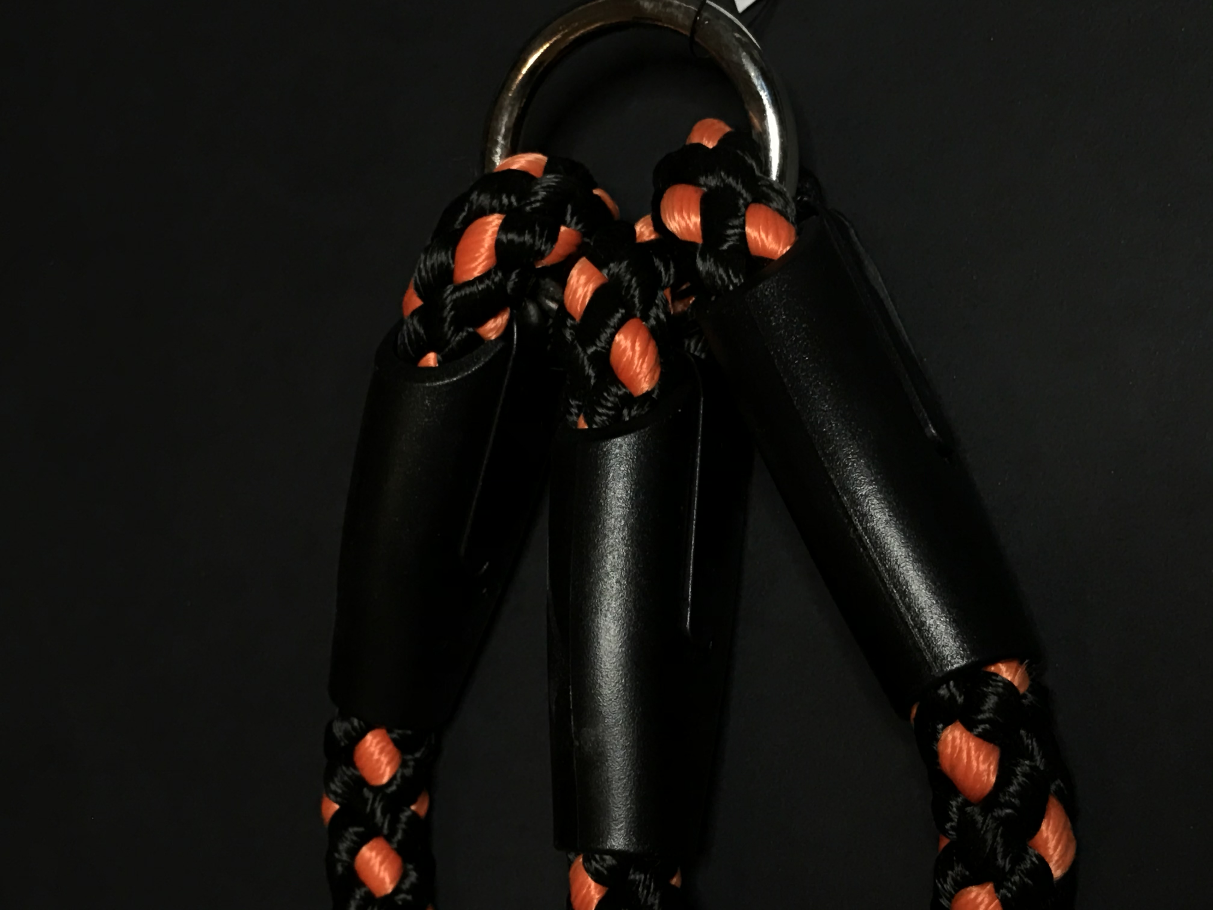 Palkar vodítko roztrojka pre psov 50 cm x 14 mm čierno-oranžová