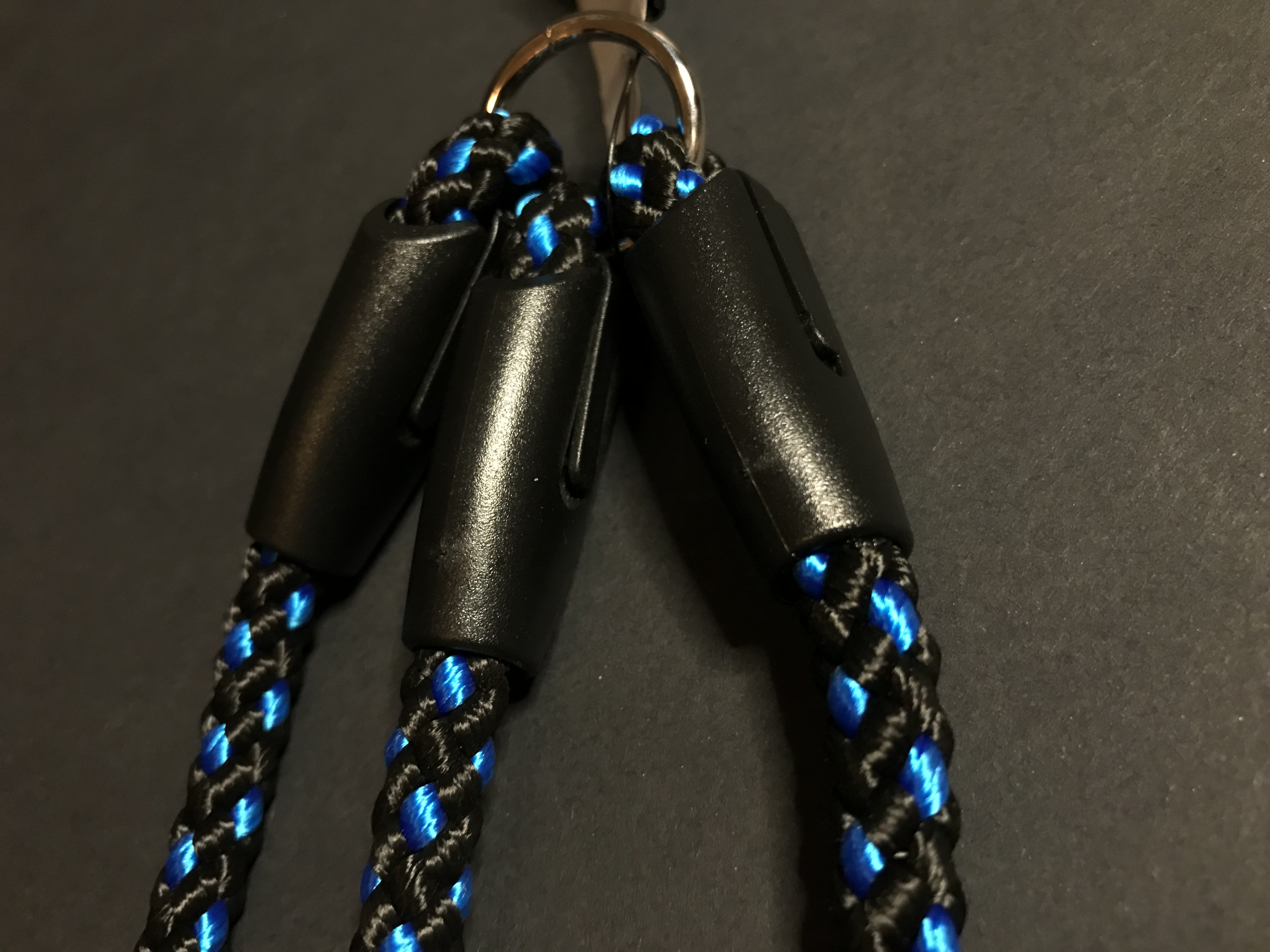 Palkar vodítko roztrojka pre psov 40 cm x 8 mm čierno-modrá