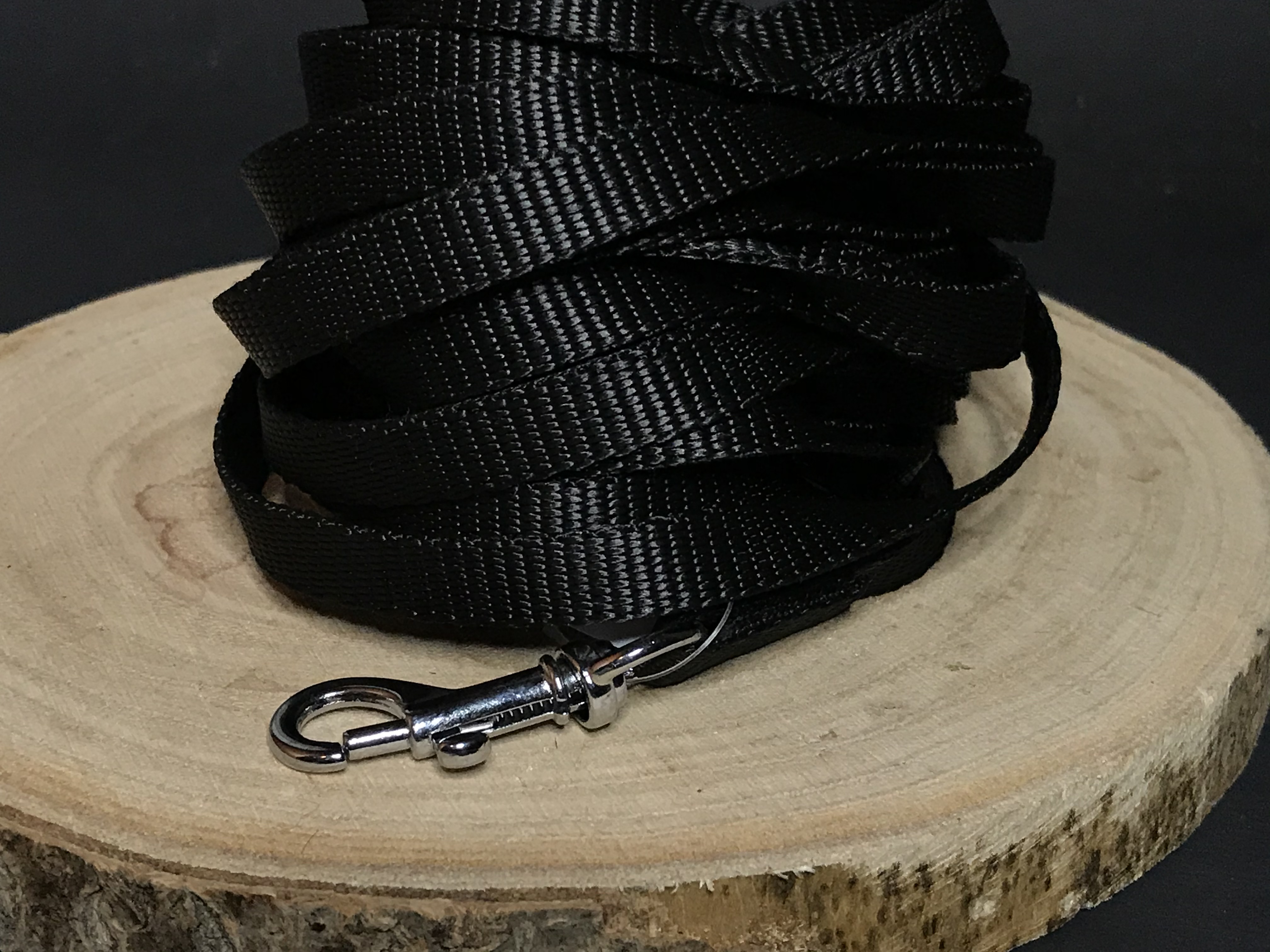 Palkar vodítko stopovacie z popruhu pre psov 5 m x 10 mm čierna