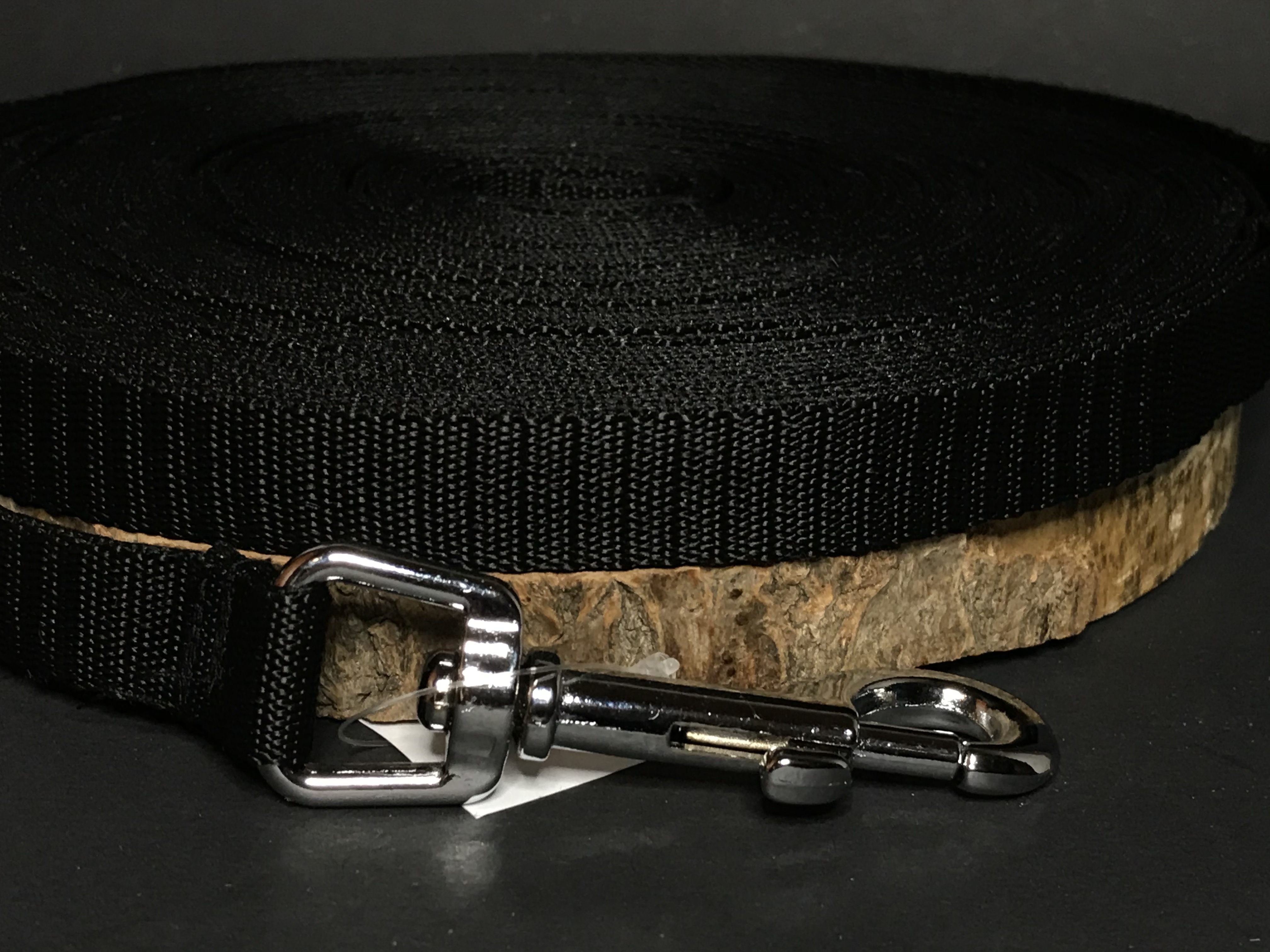 Palkar vodítko stopovacie z popruhu pre psov 10 m x 16 mm čierna