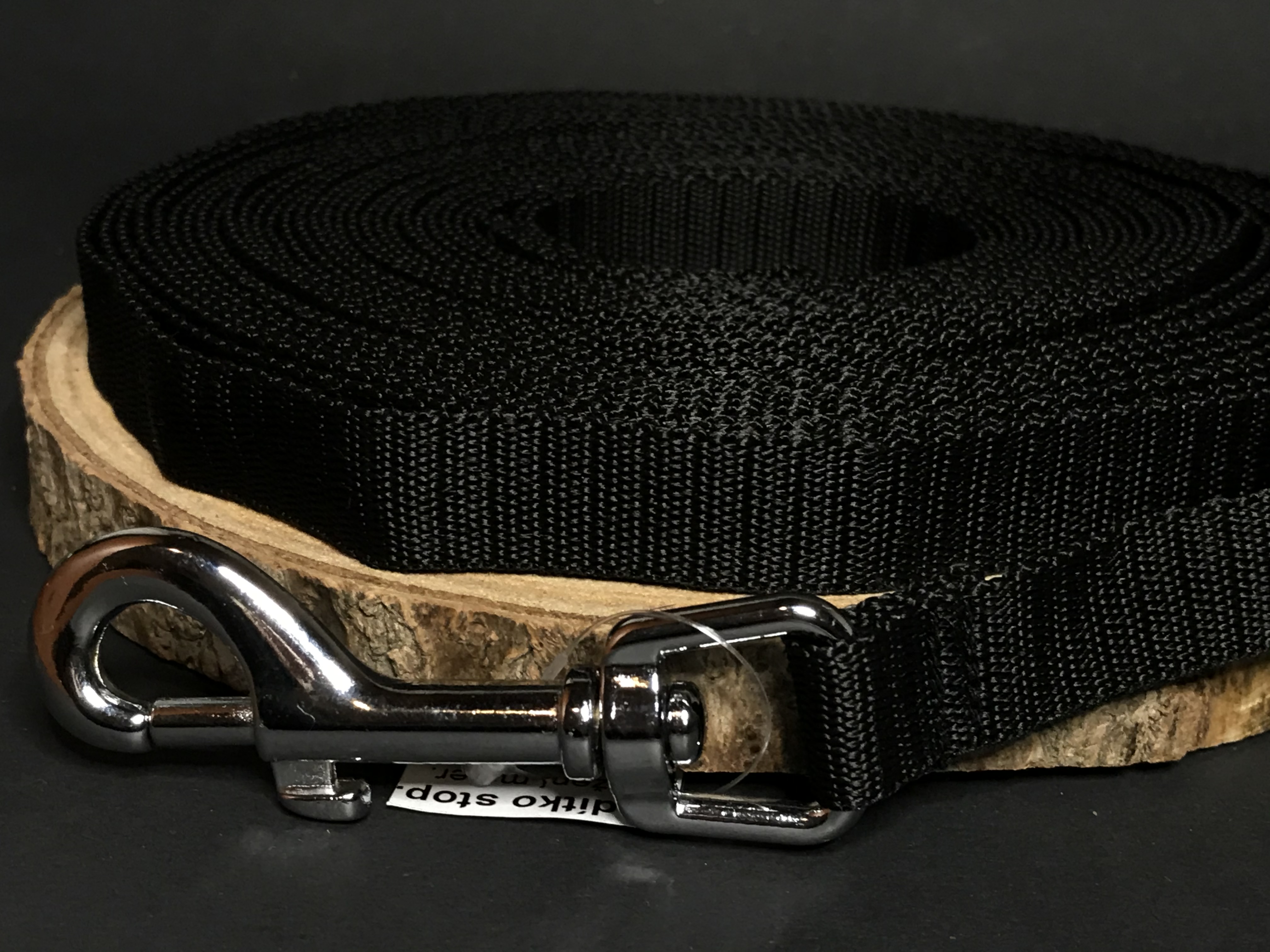 Palkar vodítko stopovacie z popruhu pre psov 10 m x 20 mm čierna