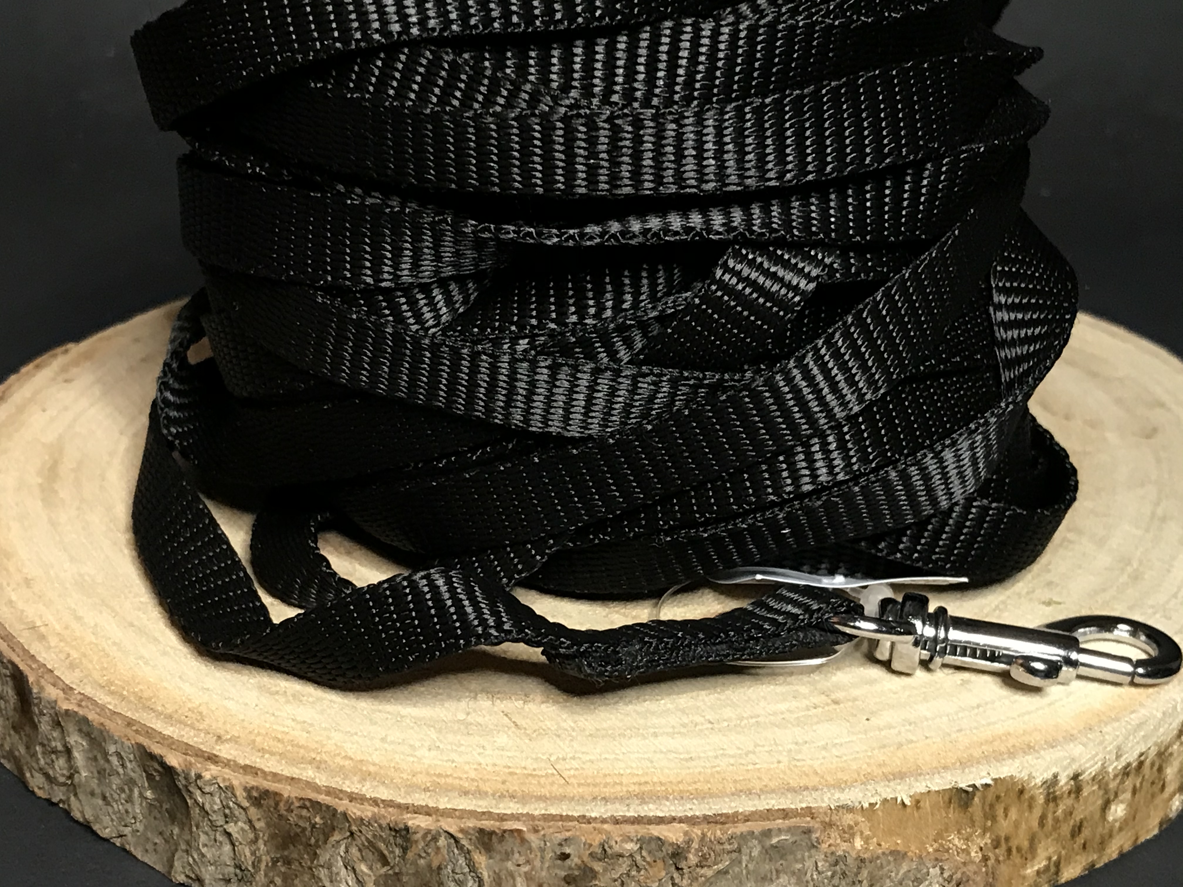 Palkar vodítko stopovacie z popruhu pre psov 15 m x 10 mm čierna